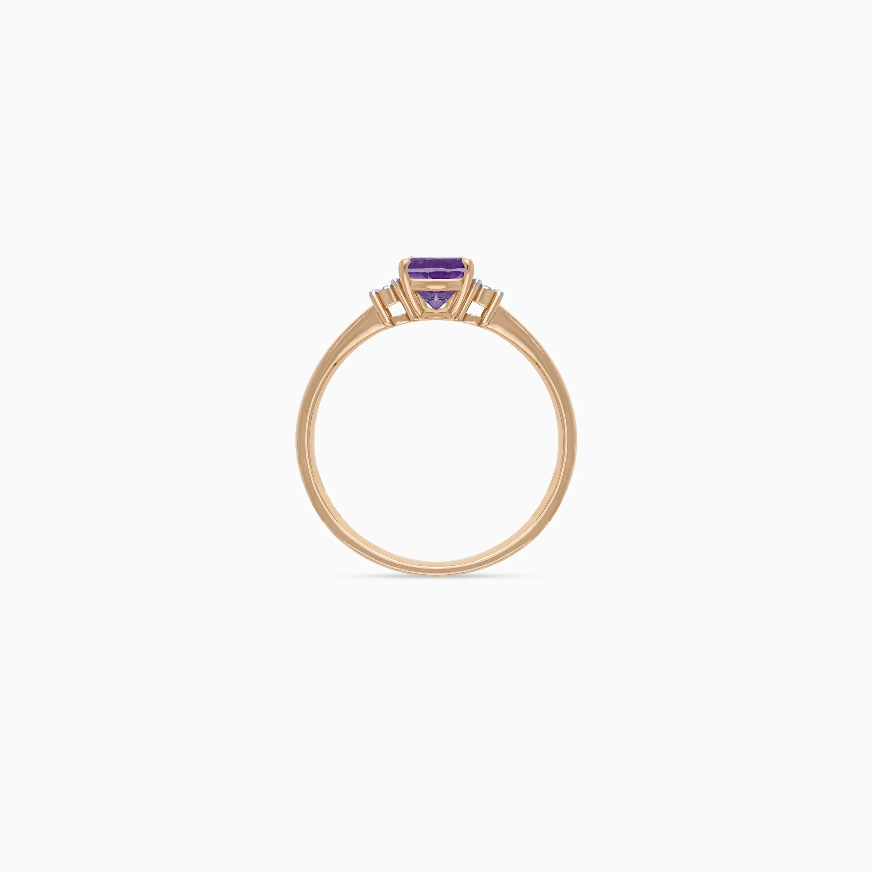 18K Gold Amethyst & Natural Diamonds Ring | Colour Classic - Image 4