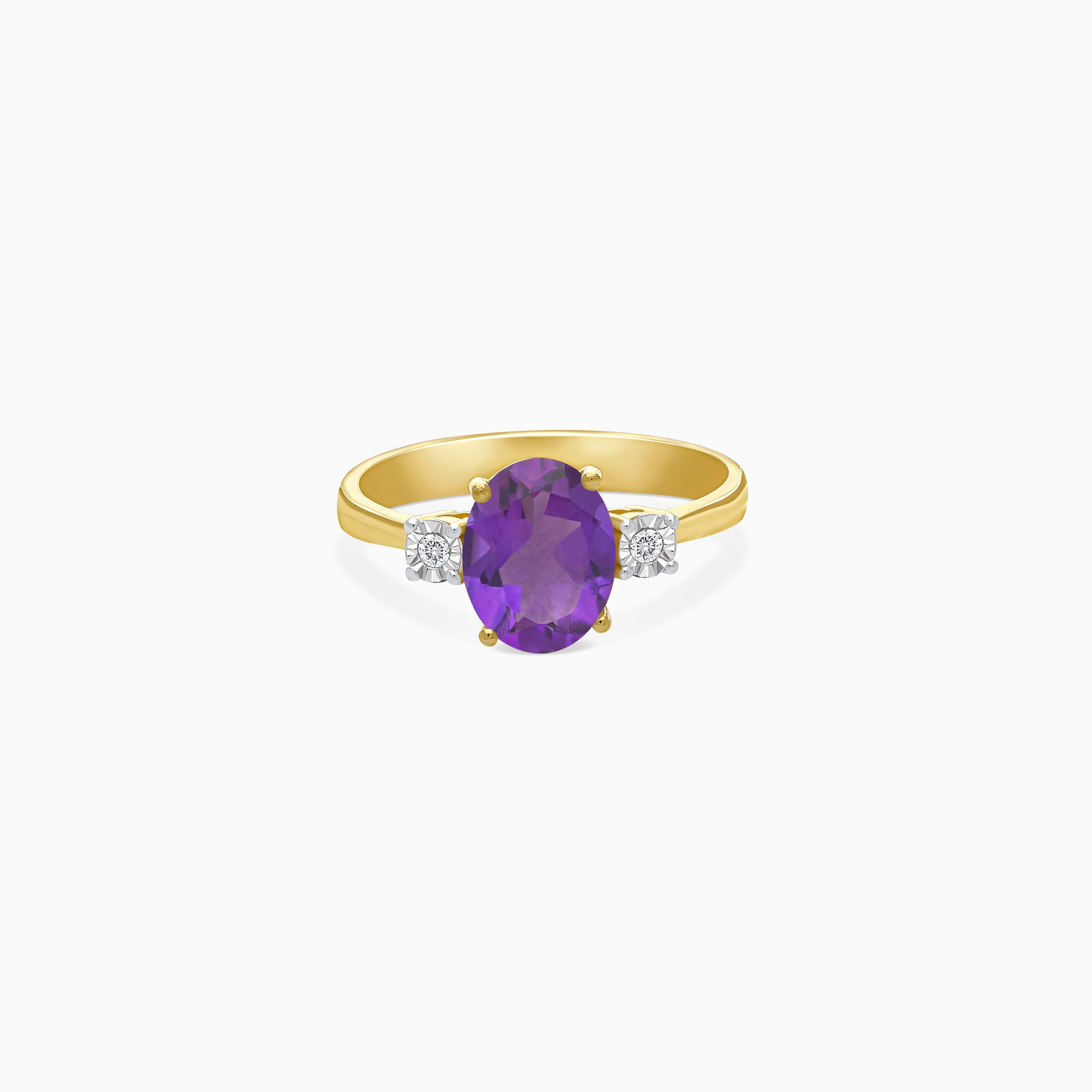 18K Gold Amethyst & Natural Diamonds Ring | Colour Classic - Image 5