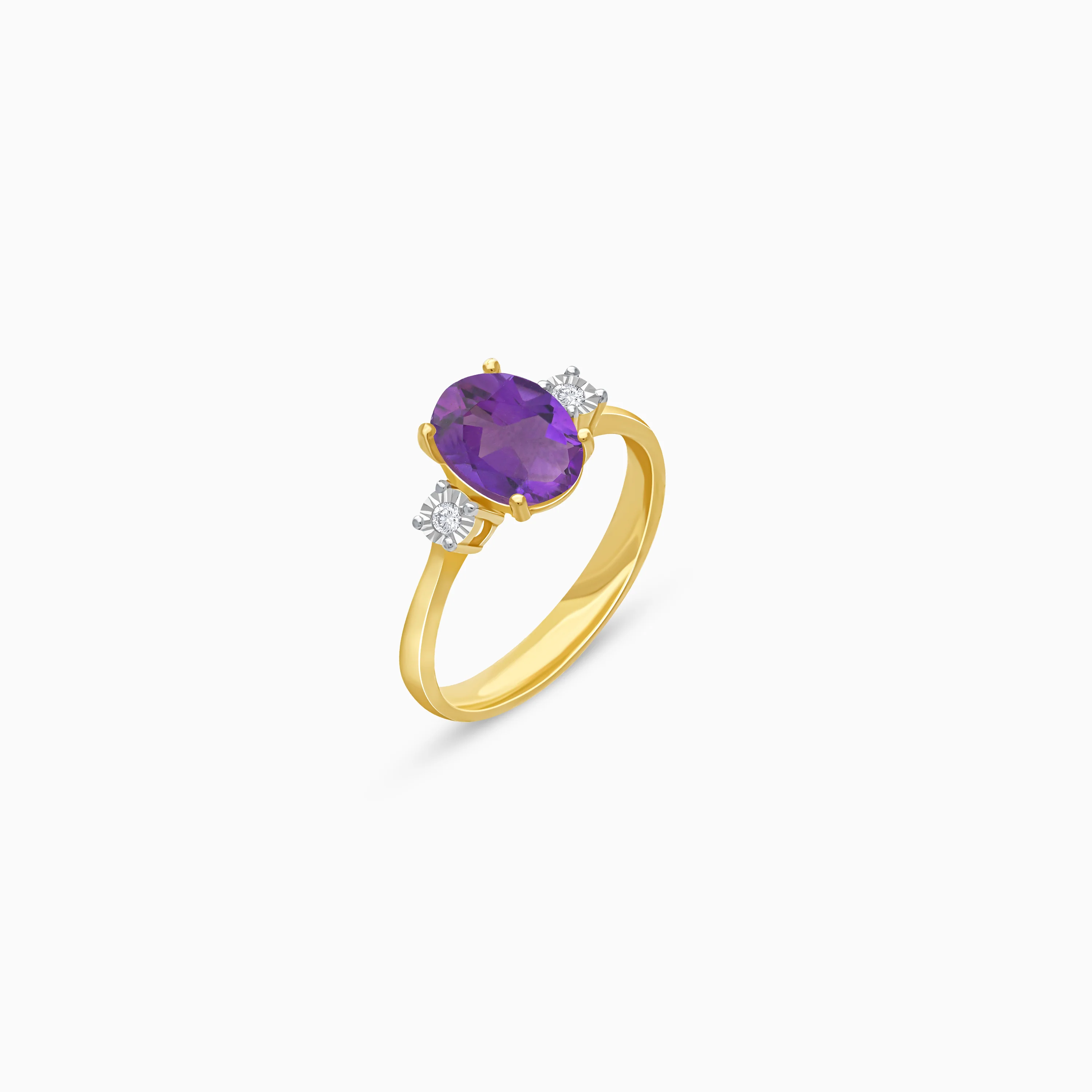 18K Gold Amethyst & Natural Diamonds Ring | Colour Classic - Image 7