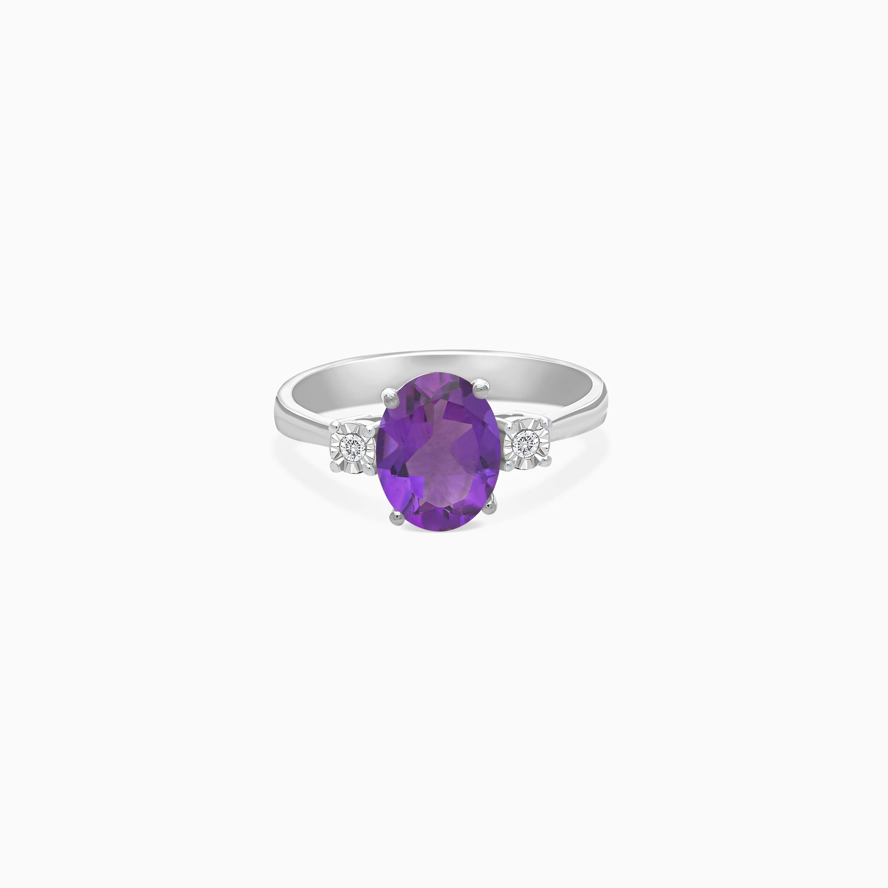 18K Gold Amethyst & Natural Diamonds Ring | Colour Classic - Image 9