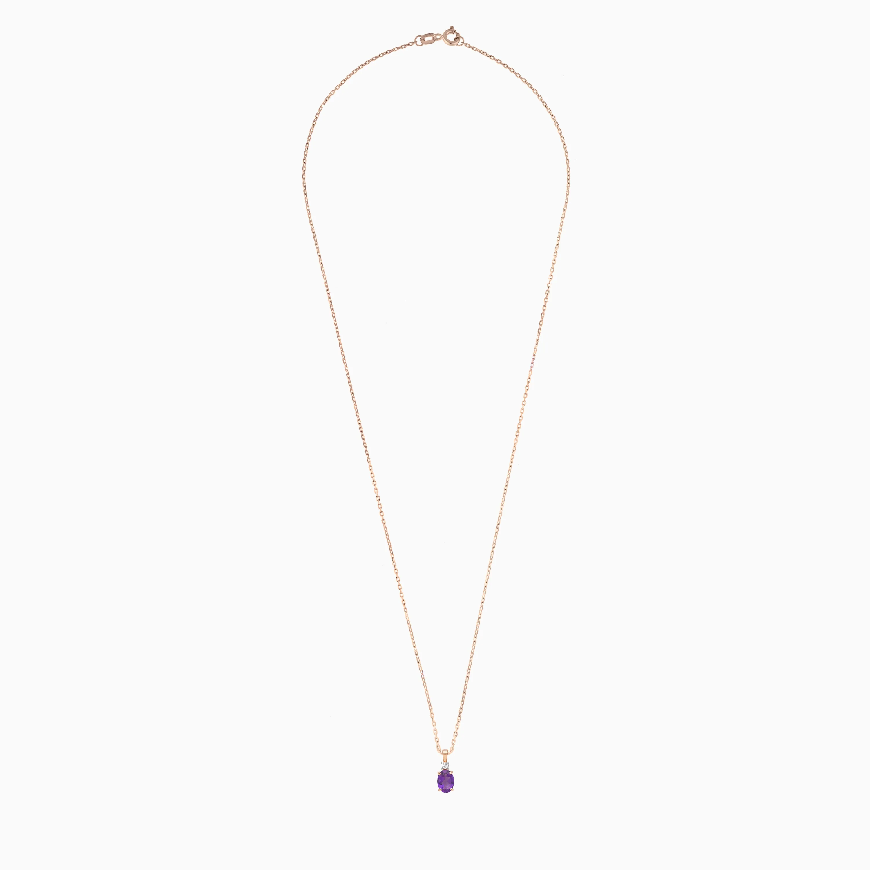 18K Gold Amethyst & Natural Diamonds Necklace | colour classic - Image 3