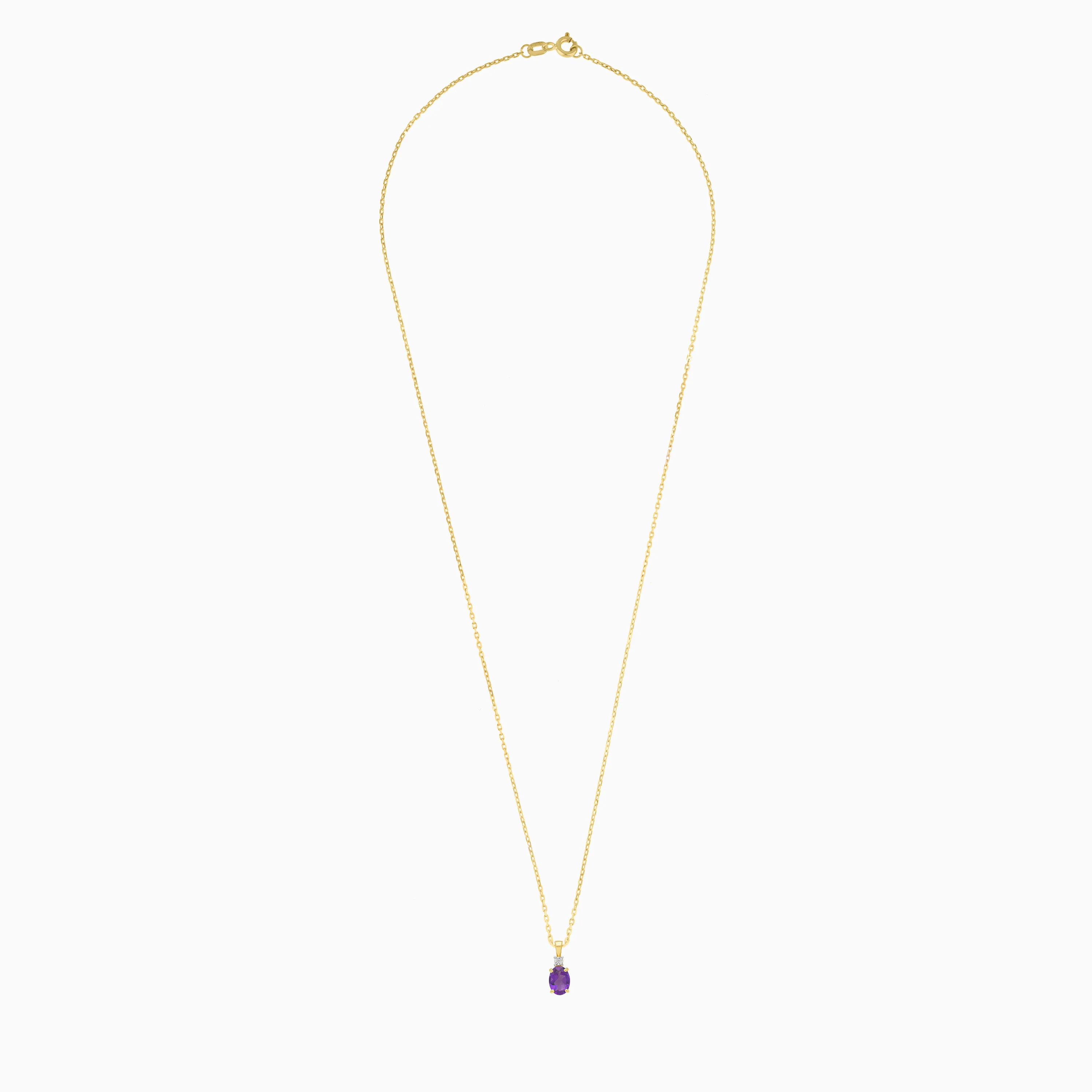 18K Gold Amethyst & Natural Diamonds Necklace | colour classic - Image 4