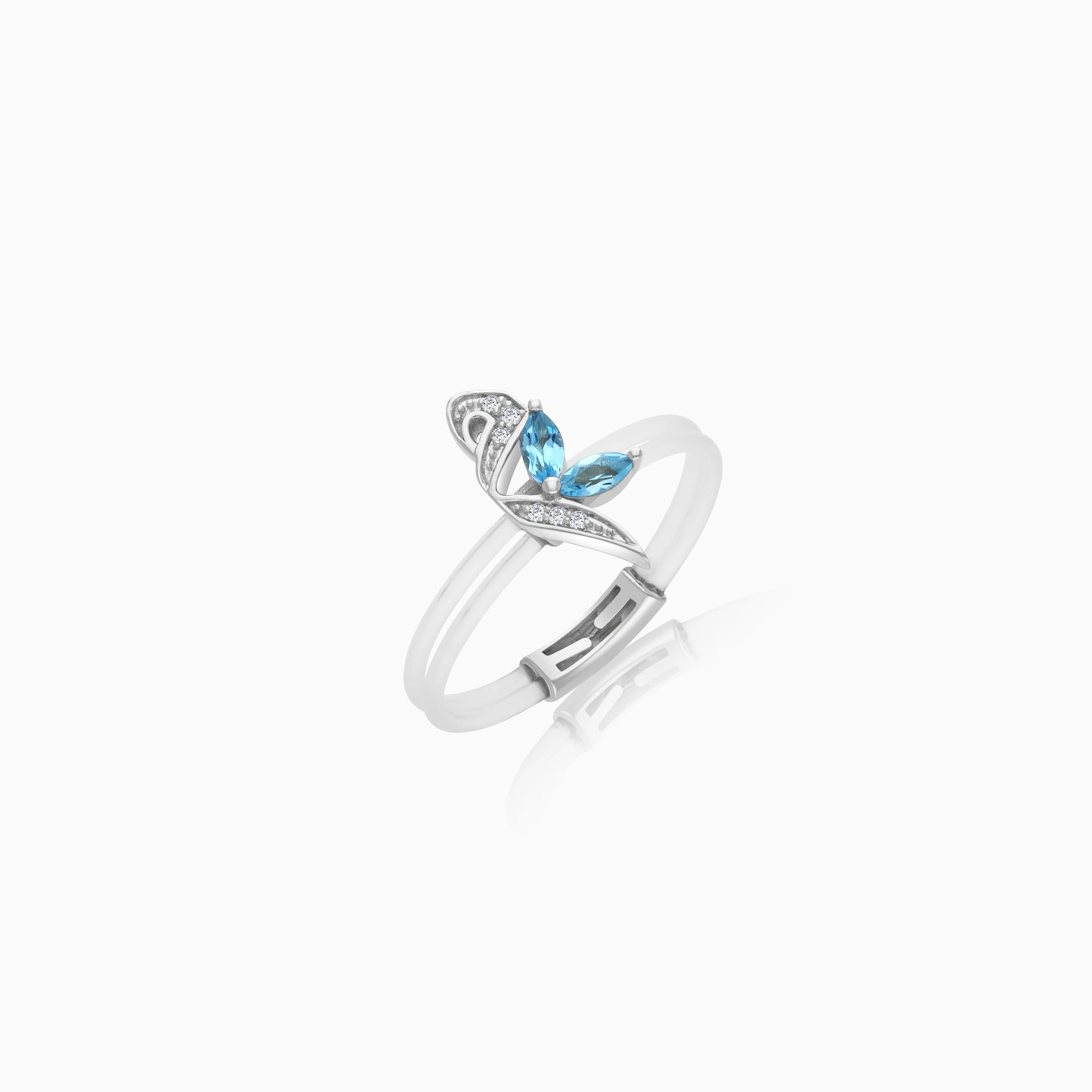 Floating Ring - Meem letter with Natural Diamonds and gemstones - Image 4