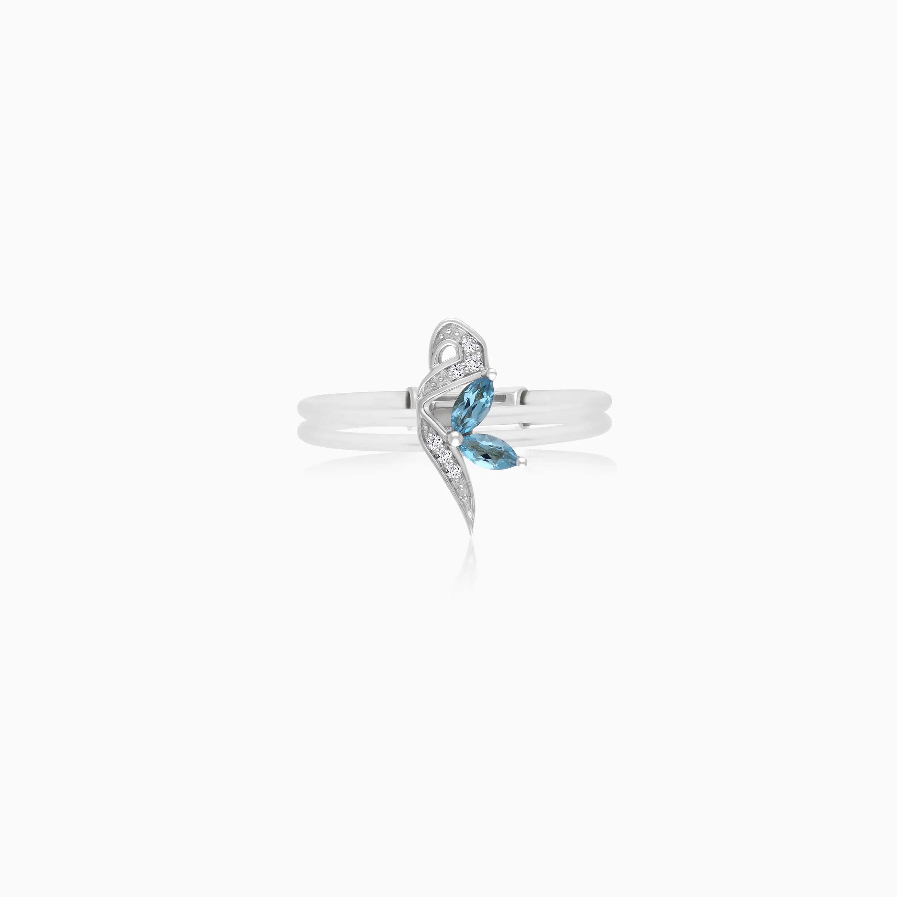 Floating Ring - Meem letter with Natural Diamonds and gemstones - Image 5