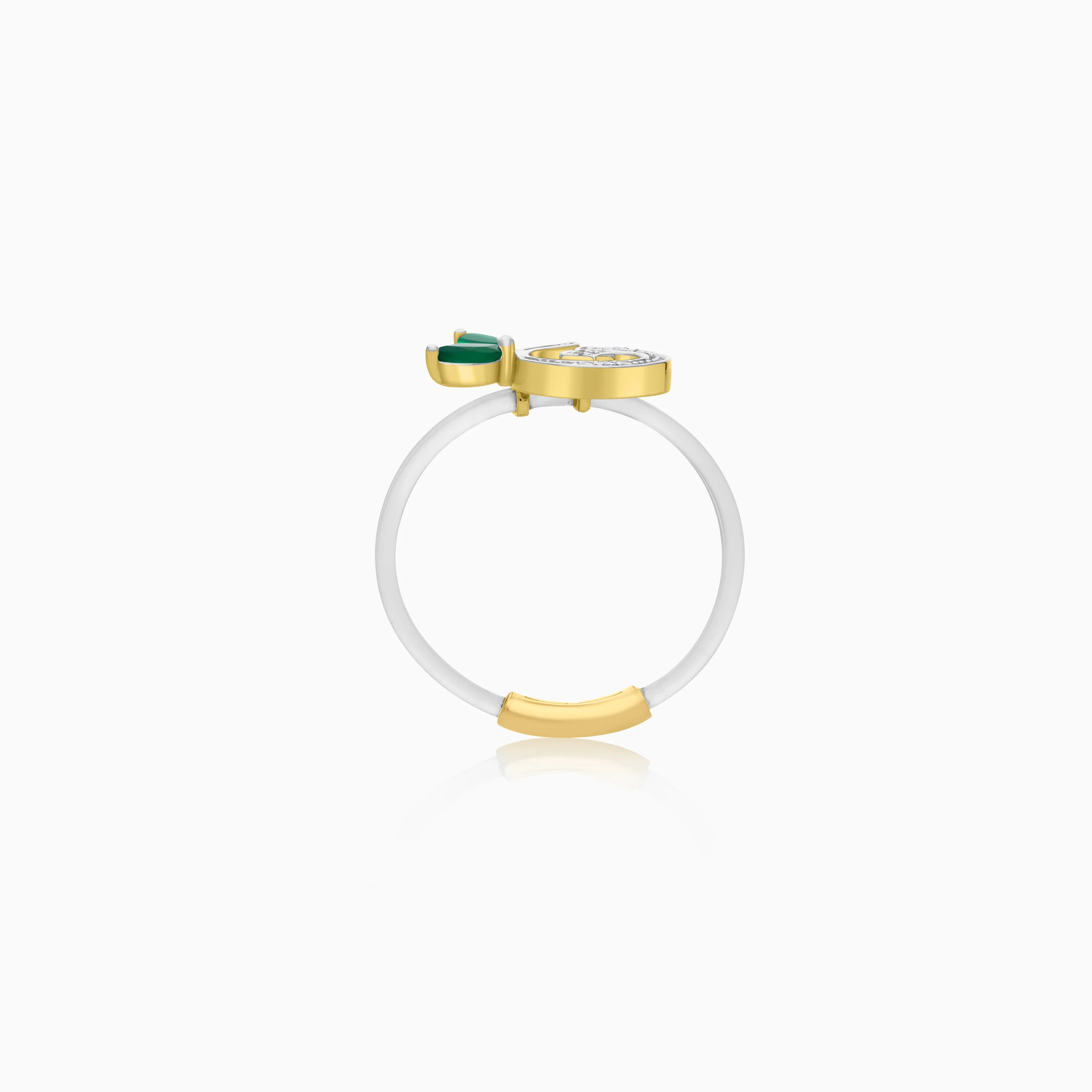 Floating Ring - Noon letter with Natural Diamonds and gemstones - Image 12