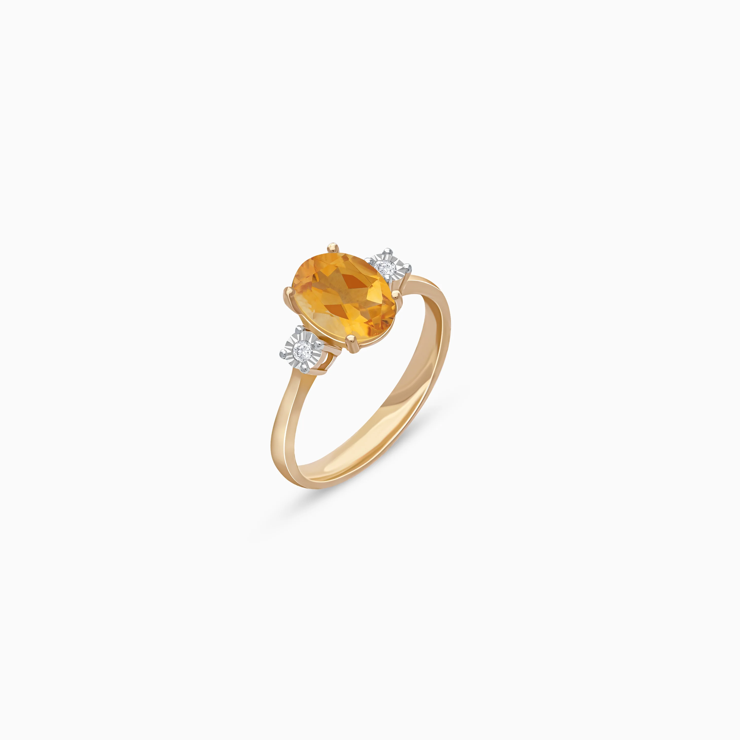 18k Citrine & Natural Diamond Gold Ring | Colour Classic - Image 2