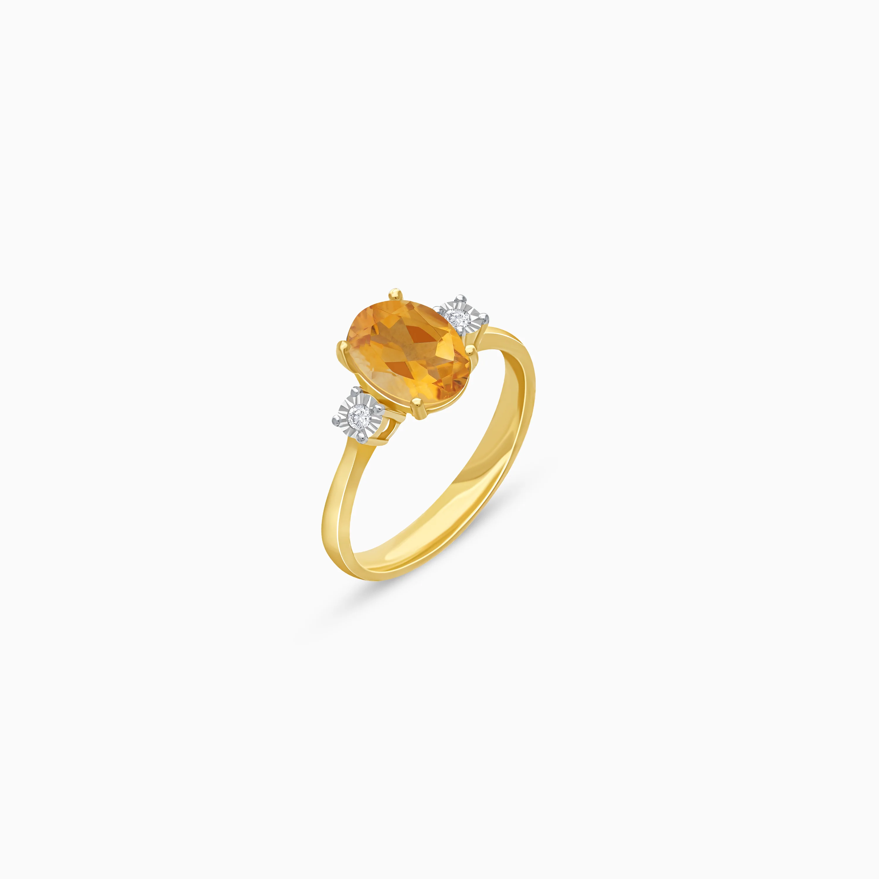 18k Citrine & Natural Diamond Gold Ring | Colour Classic - Image 3