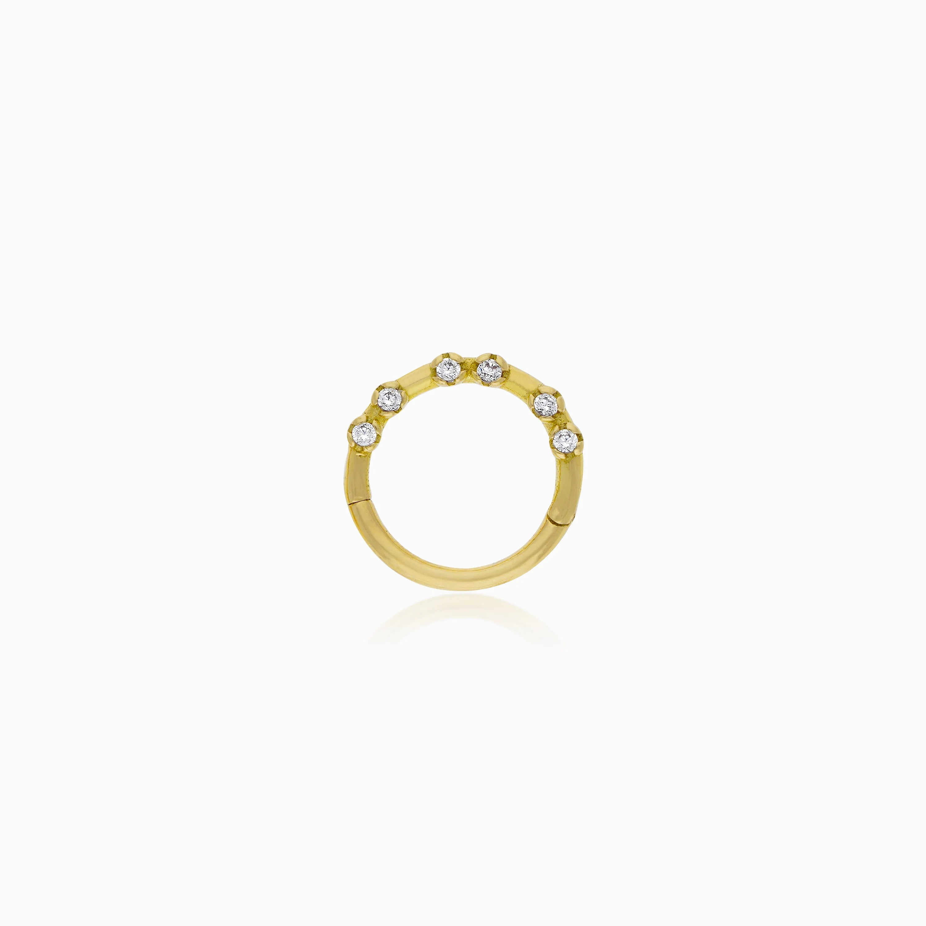 Elegant 18K Gold Hoop Piercing Embellished with Zircons - Image 2