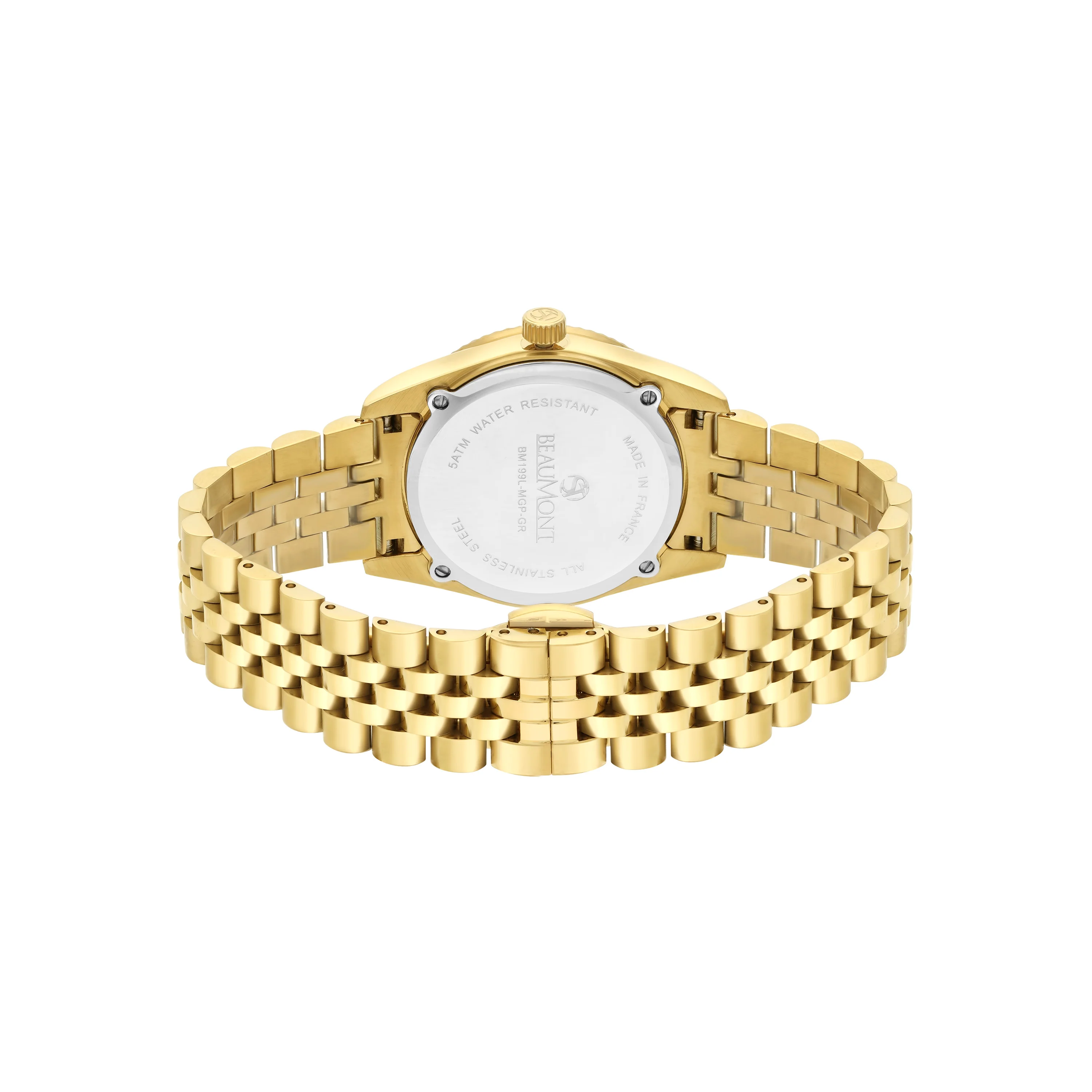 Gold Plated & Green Quartz Beaumont Ladies Watch - Image 3