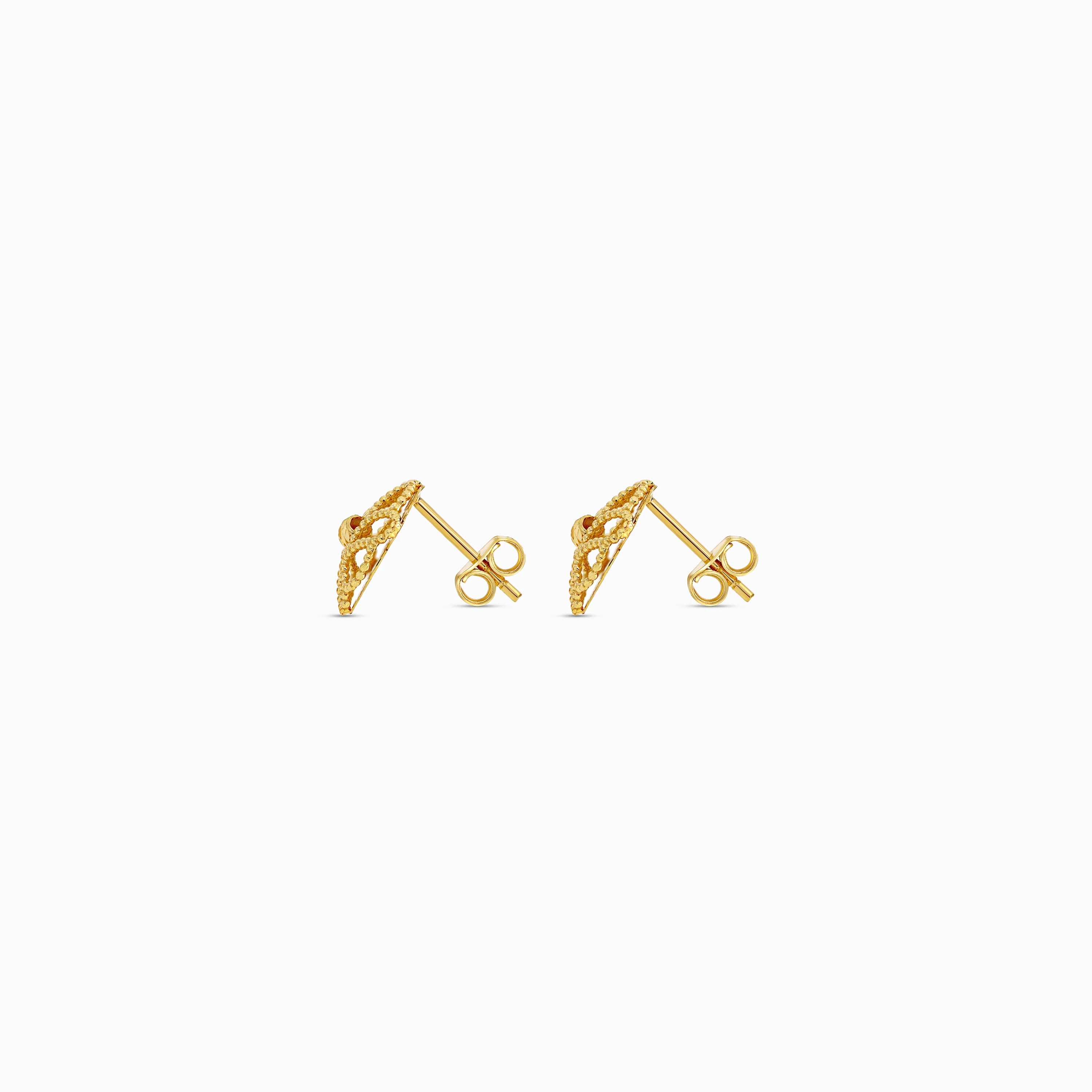 18k Yellow Gold Flower Earrings | Farfalla Gold Kids Collection - Image 3