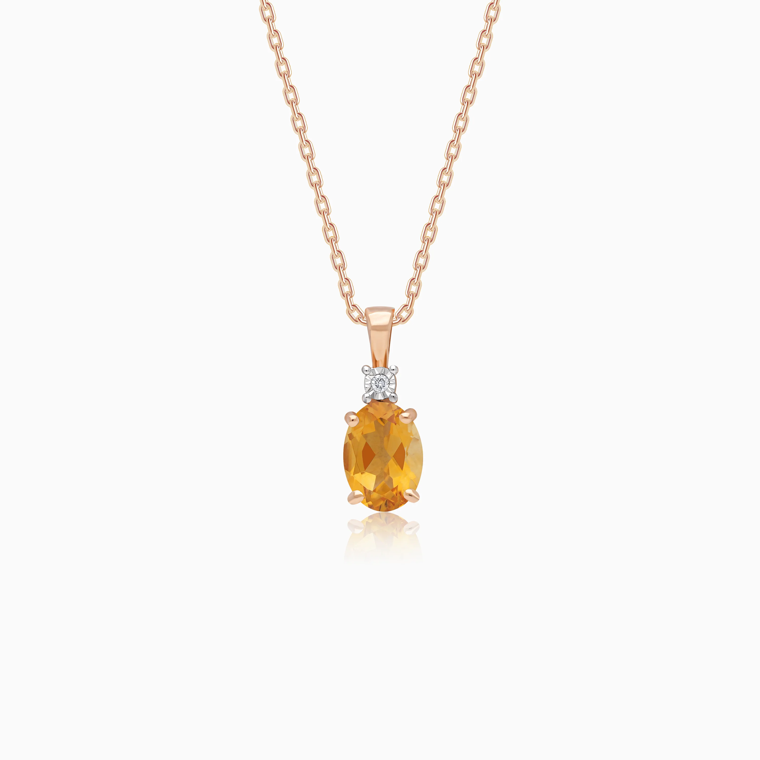 18k Gold Citrine & Natural Diamonds Necklace | Colour Classic - Image 2