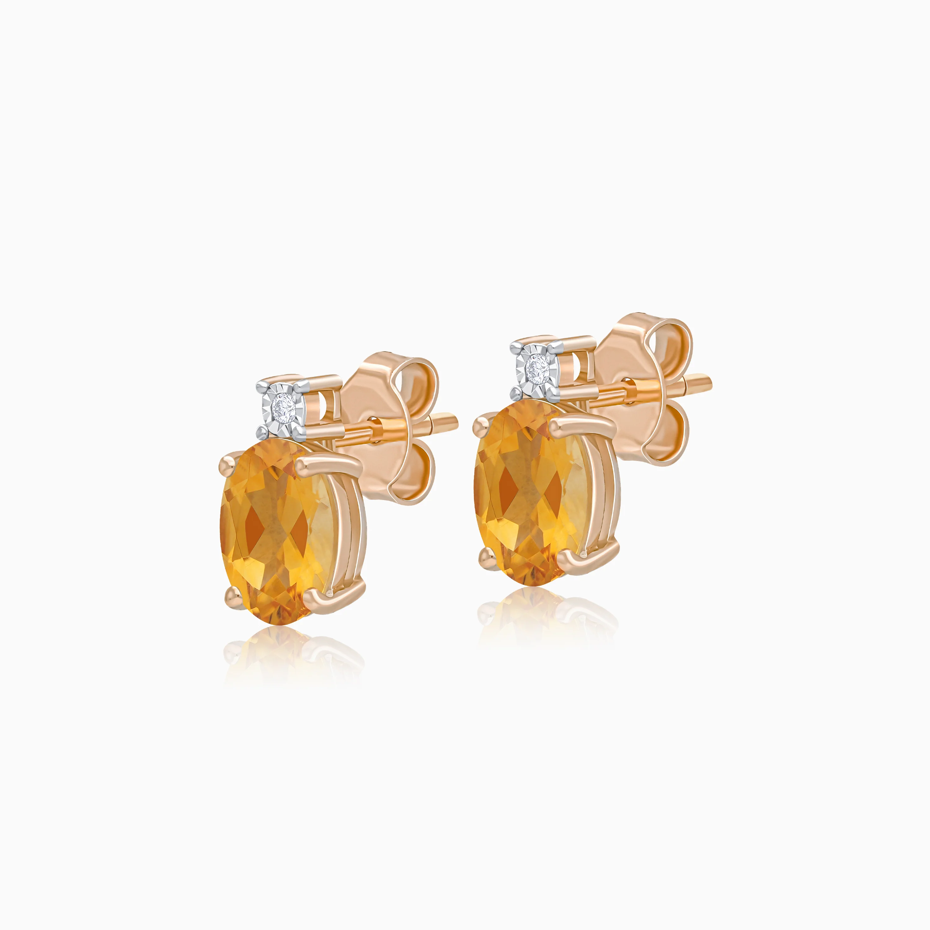 18k Gold Earrings Citrine and Natural Diamonds | Colour Classic - Image 5