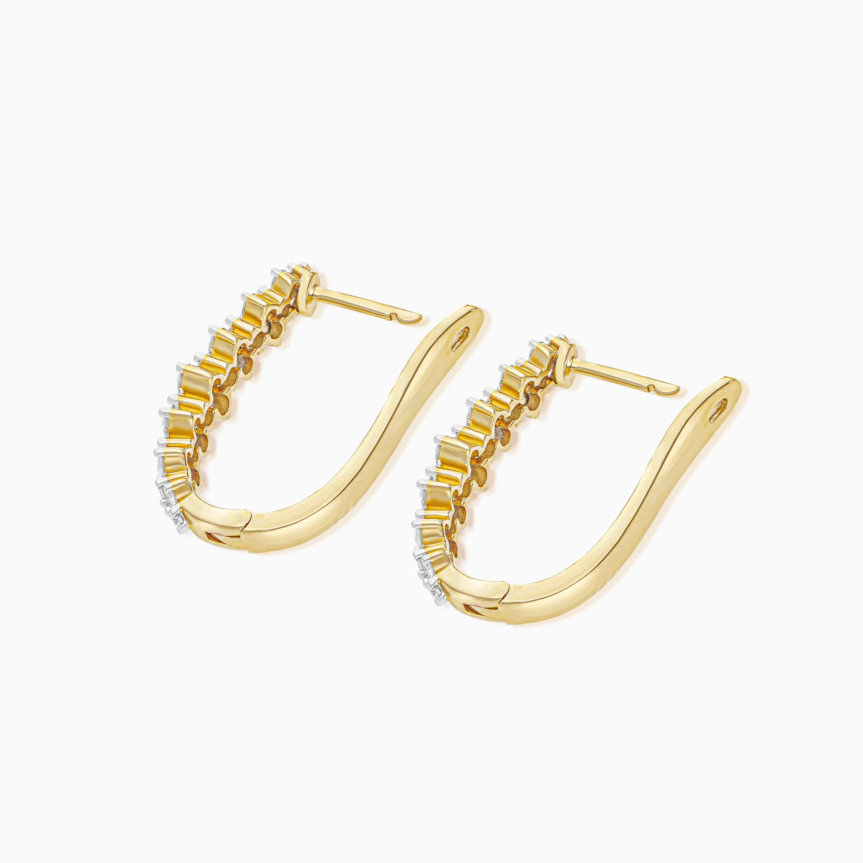 Luxury Scala 18k yellow gold earrings with natural diamonds stones - Image 3