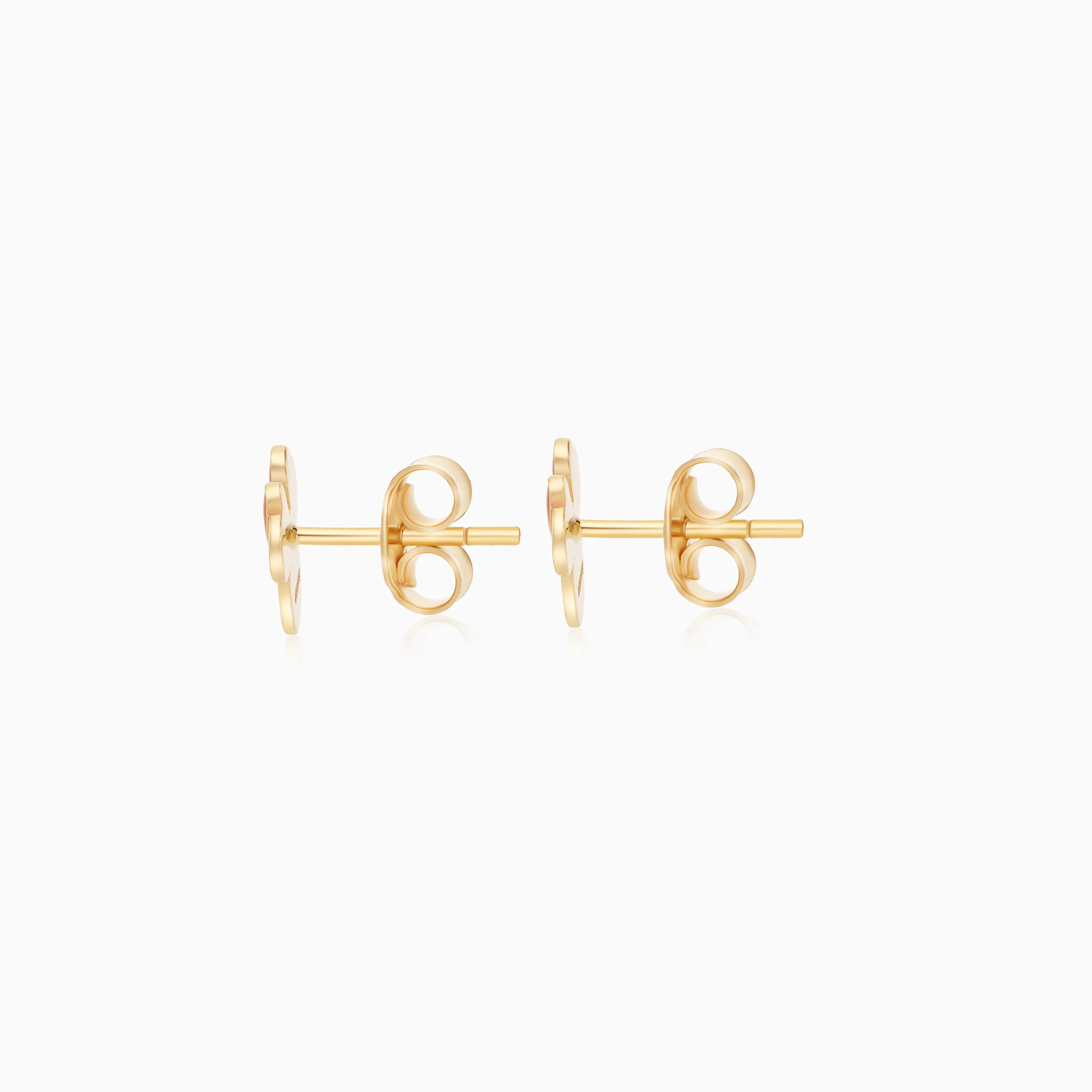 Mickey & Friends 18K Yellow Gold Mini Mouse Bow Earrings with Natural Diamonds & Enamel | Disney Collection - Image 3