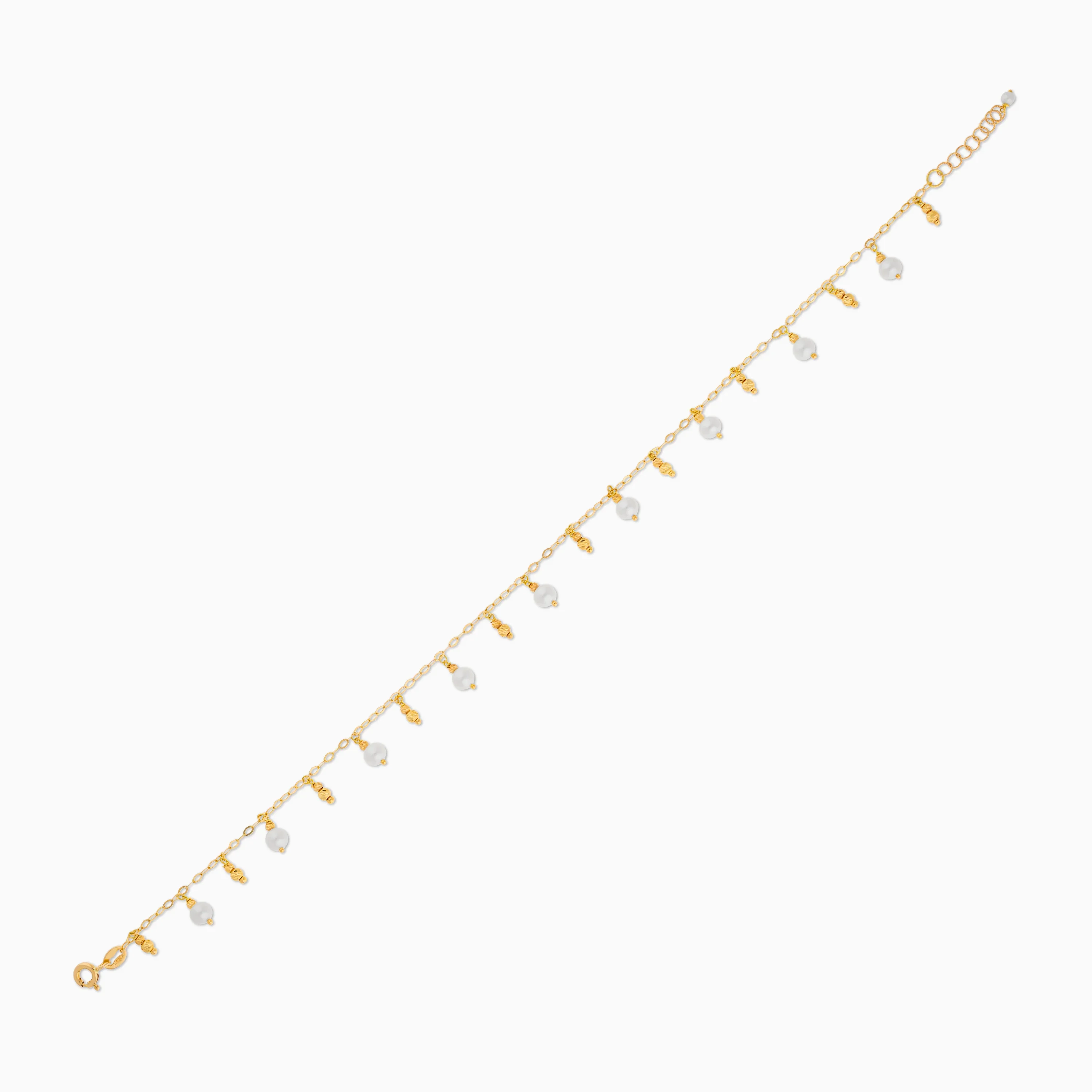 18k Yellow Gold Anklet with Pearls | Danah Collection - Image 3