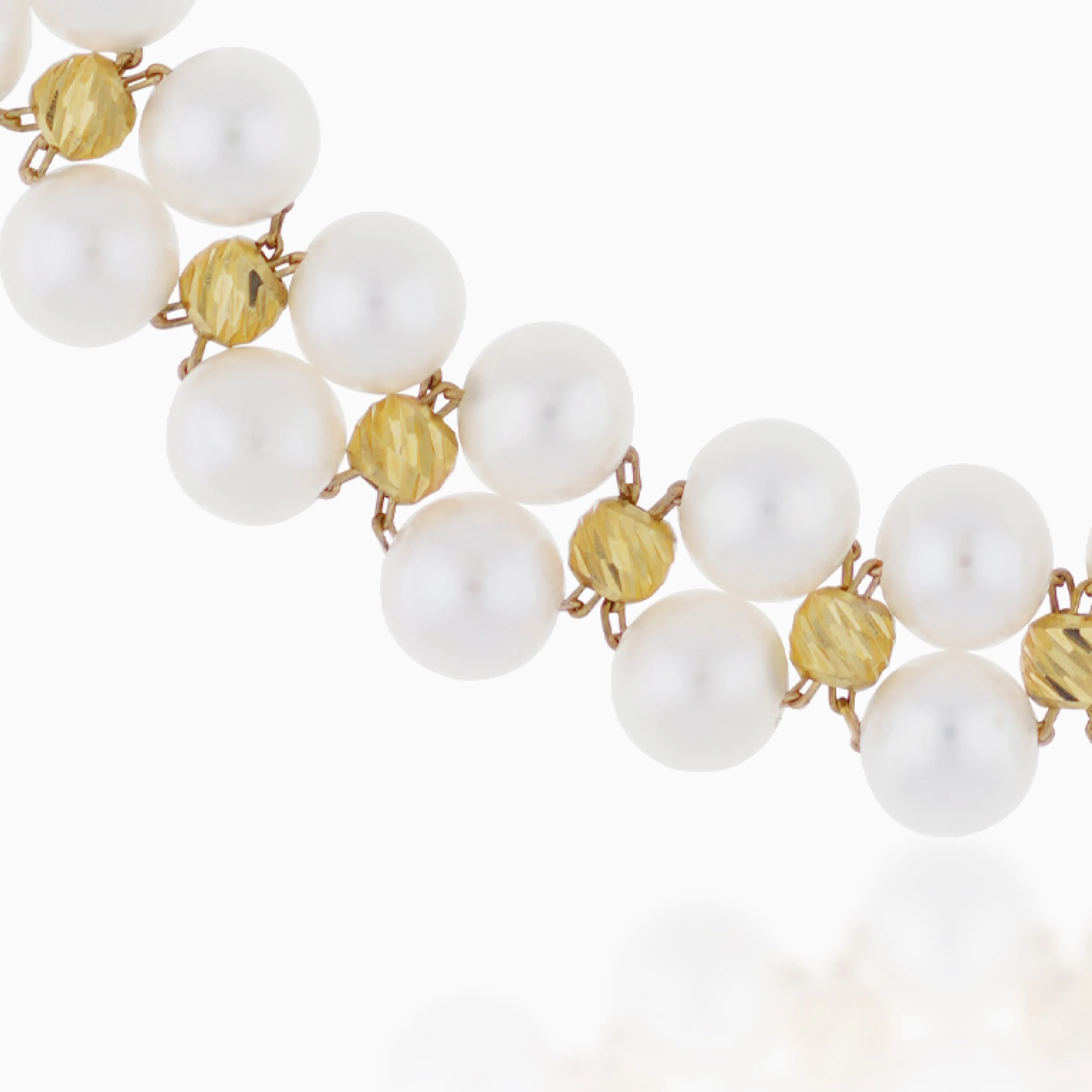 18k Yellow Gold Bracelet with Two Lines of Pearls | Danah Collection - Image 3