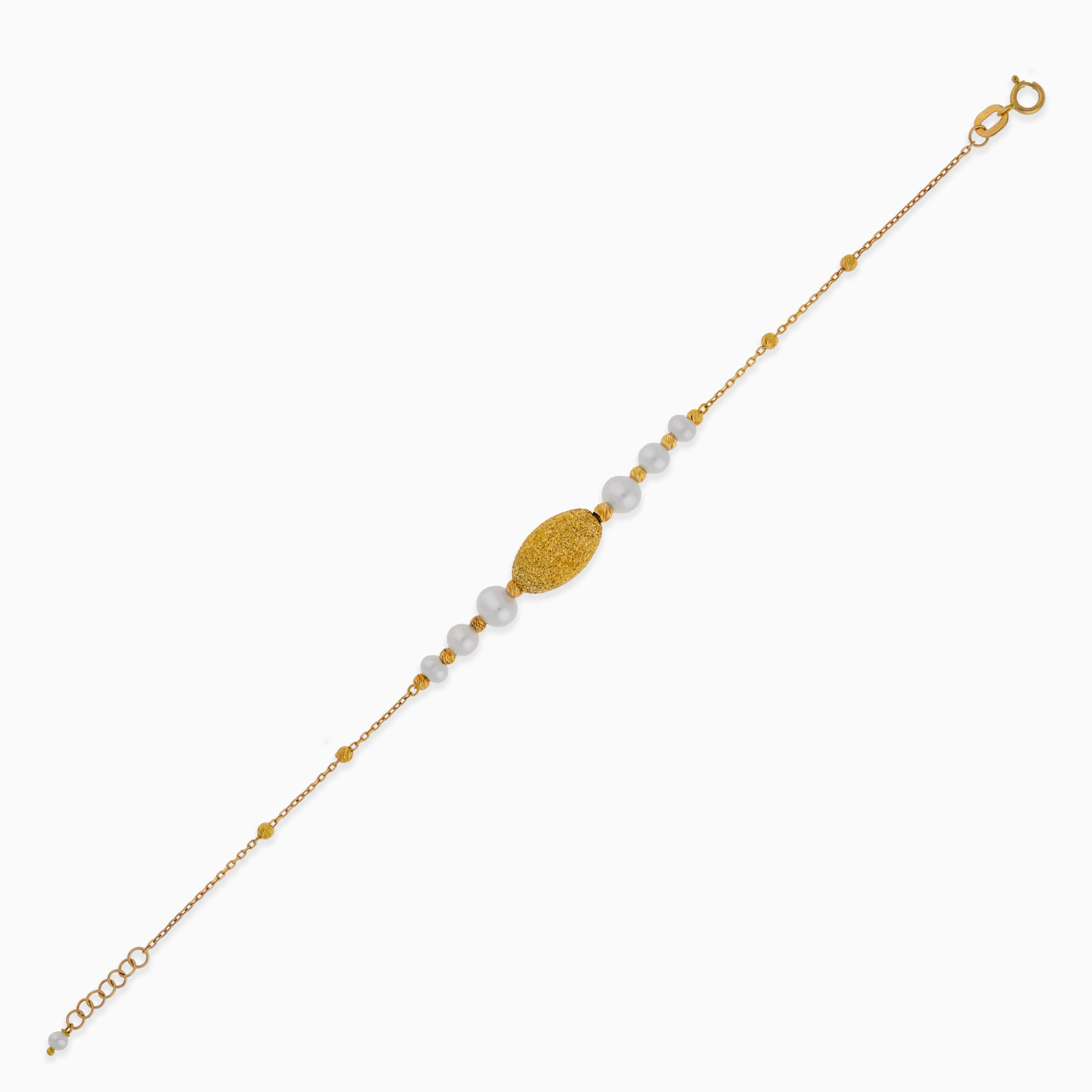 18k Yellow Gold Bracelet with Pearls | Danah Collection - Image 4