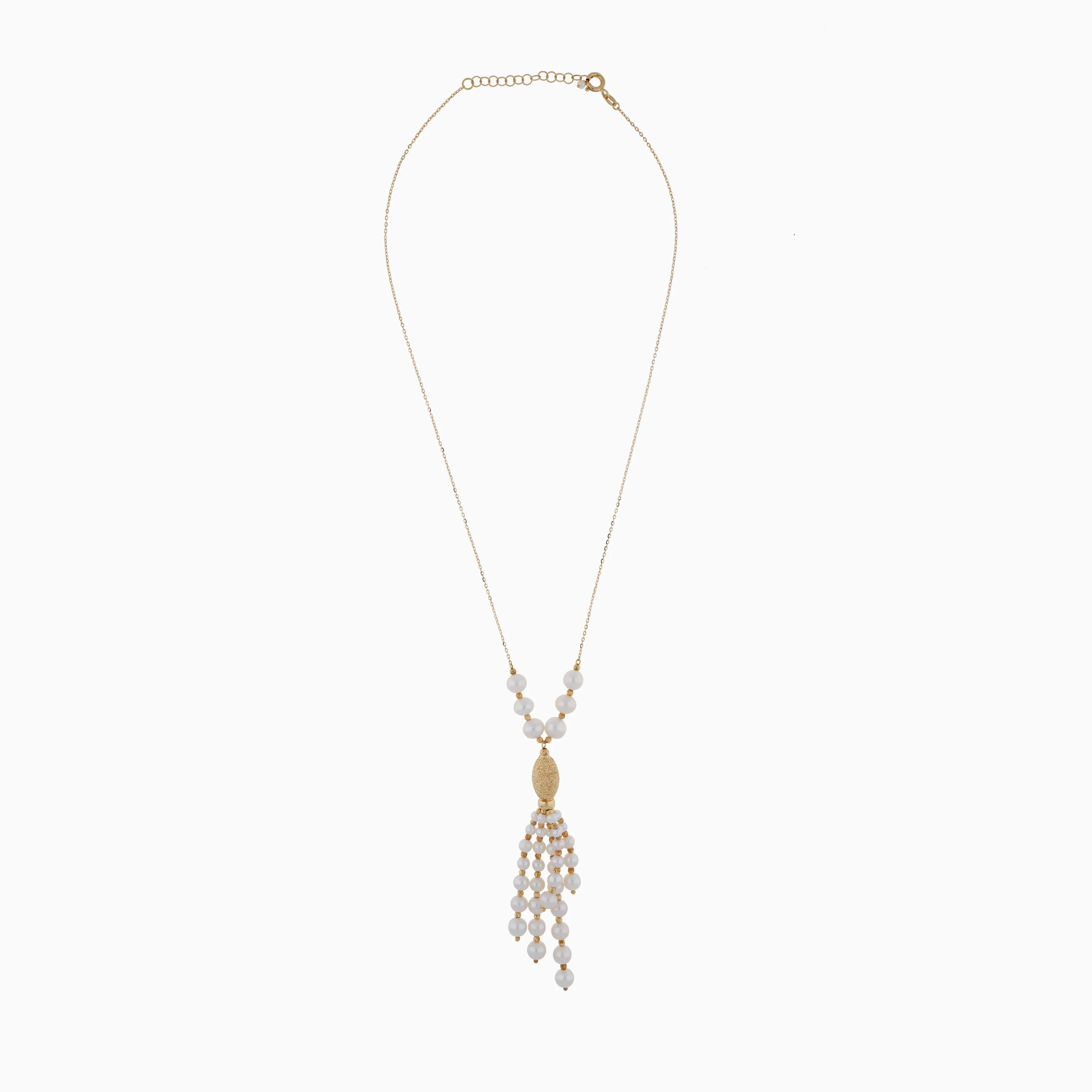 18k Yellow Gold Necklace Decorated with Pearls | Danah Collection - Image 3