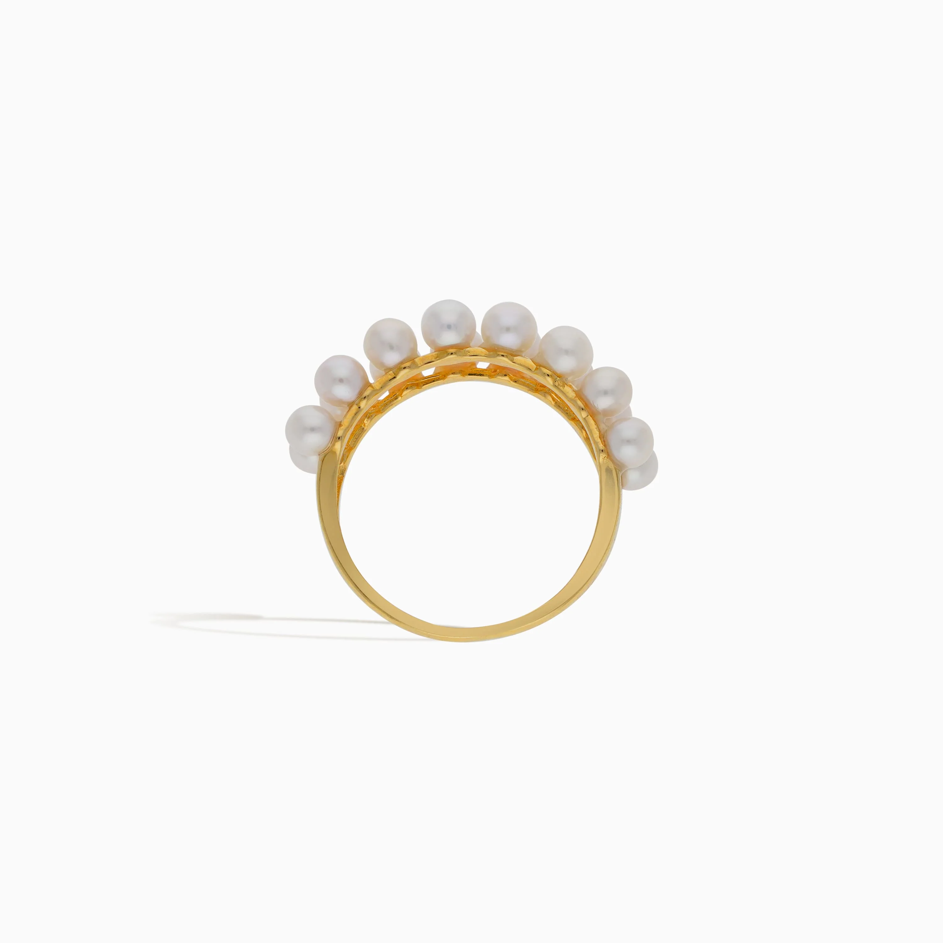 18k Yellow Gold Ring with Pearls | Danah Collection - Image 3