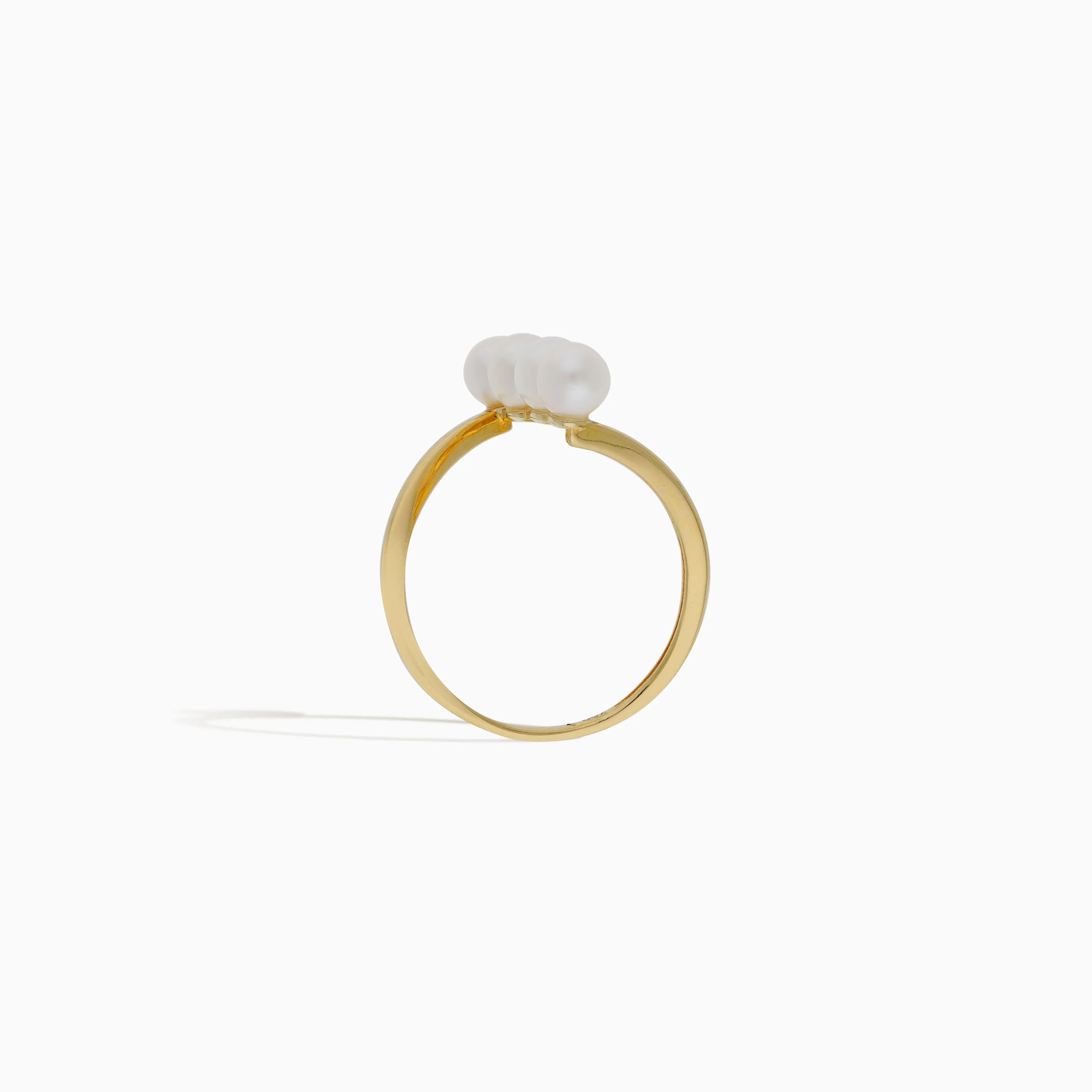 18K Yellow Gold Ring with pearls - Danah Collection - Image 3