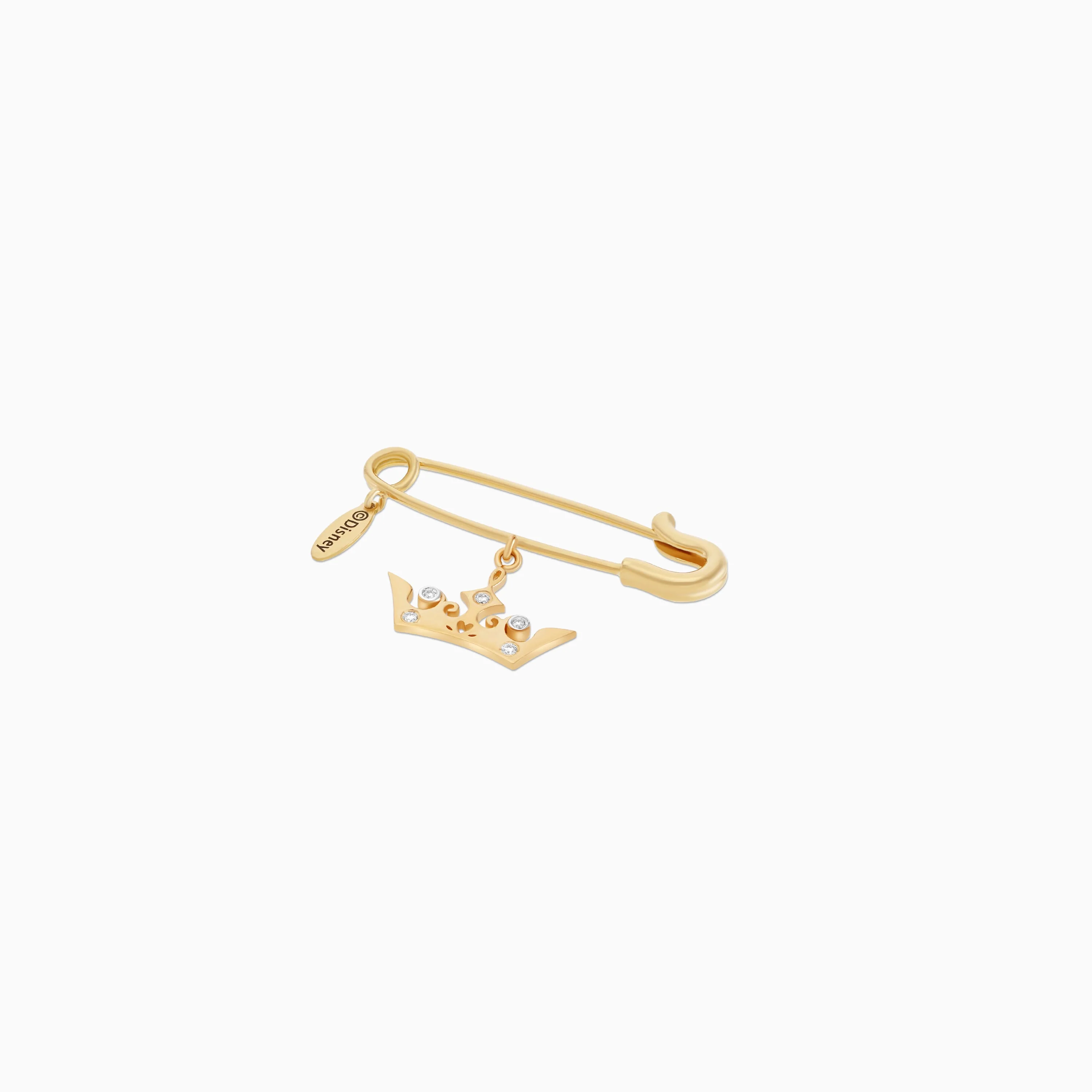 Princess Tiara Crown Brooch in 18k Yellow Gold with Natural Diamonds | Disney Collection - Image 2