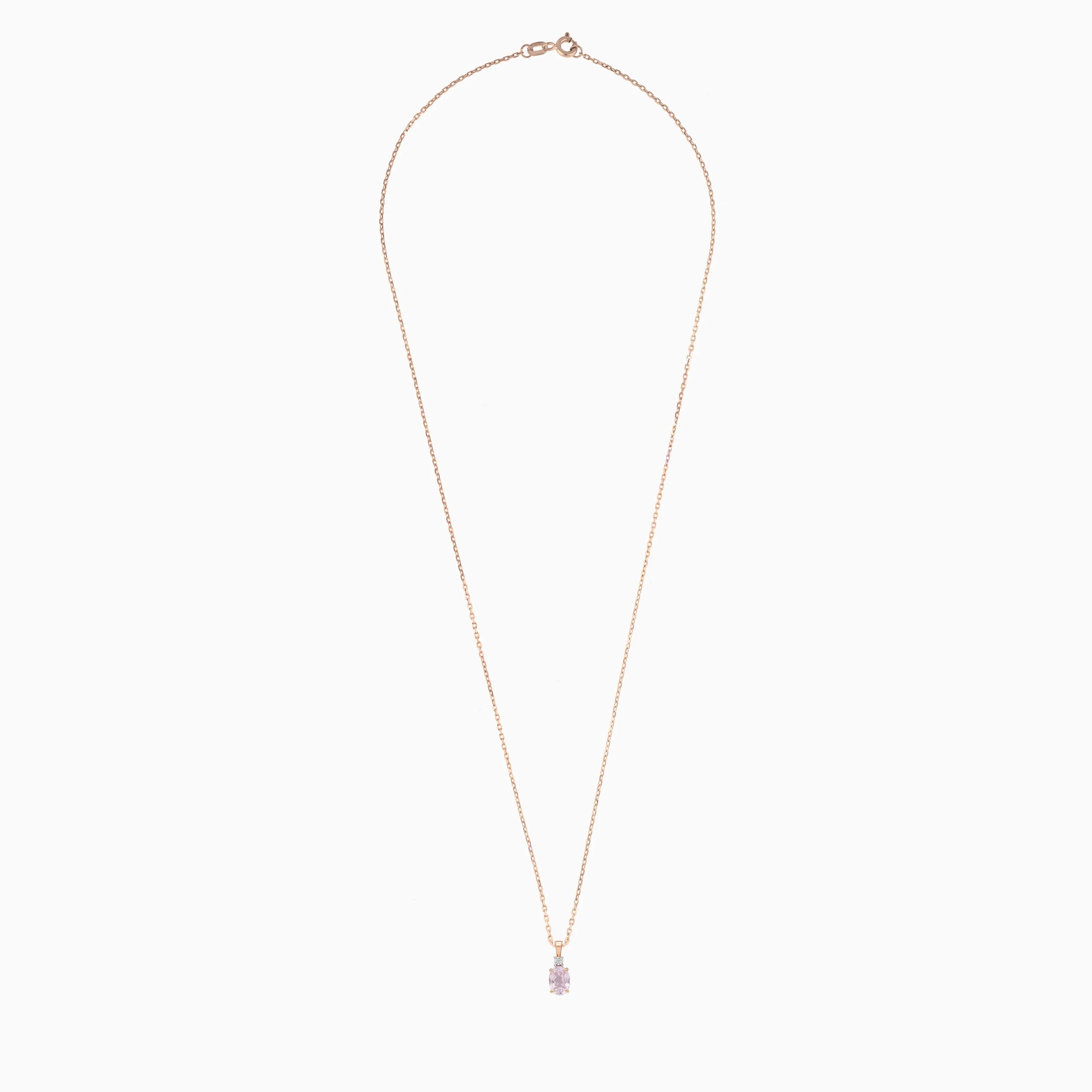 18k Rose Gold Necklace Kunzite & Natural Diamond | Colour Classic - Image 2