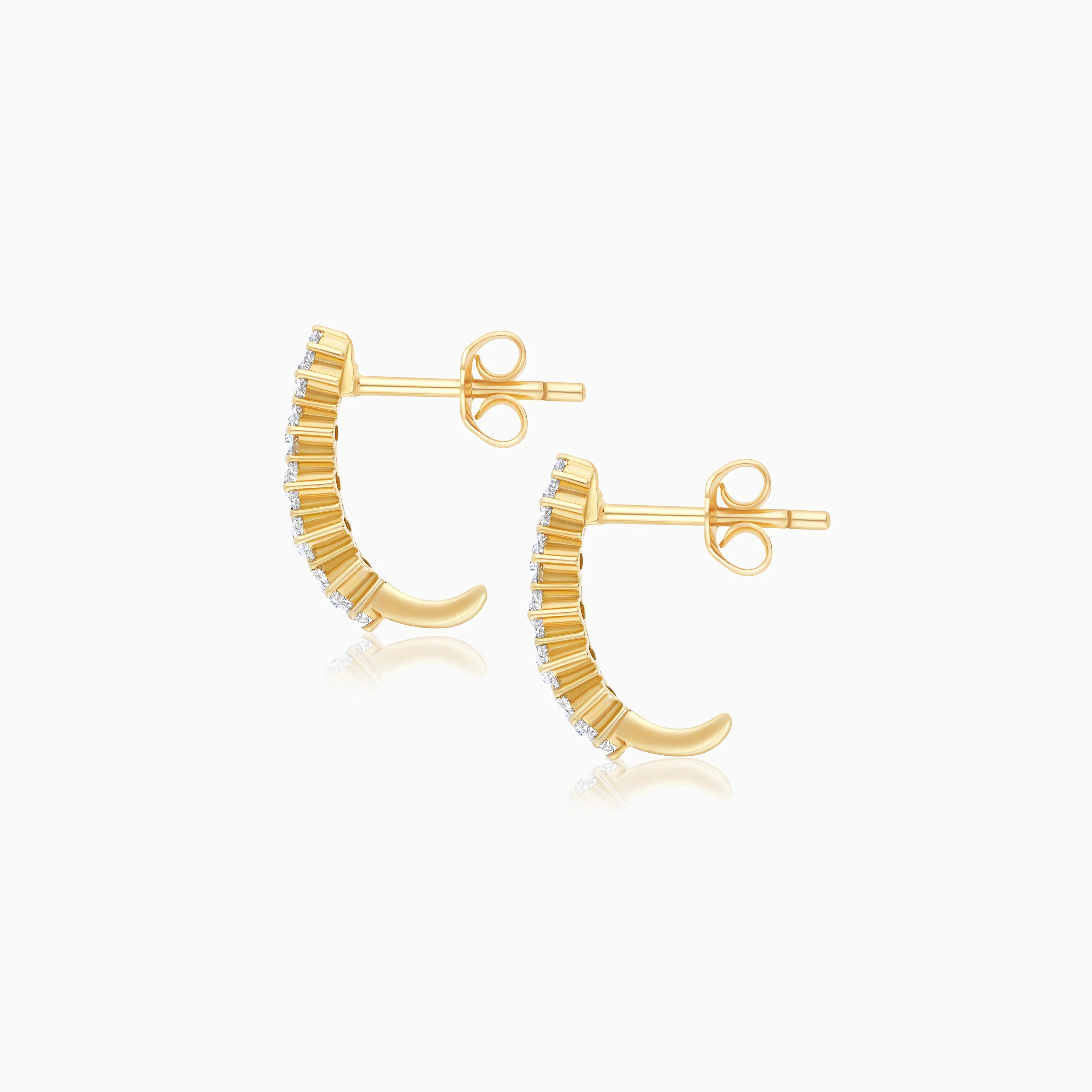Scala Yellow Gold Diamond 18k Earrings – Jawhara Jewellery - Image 3