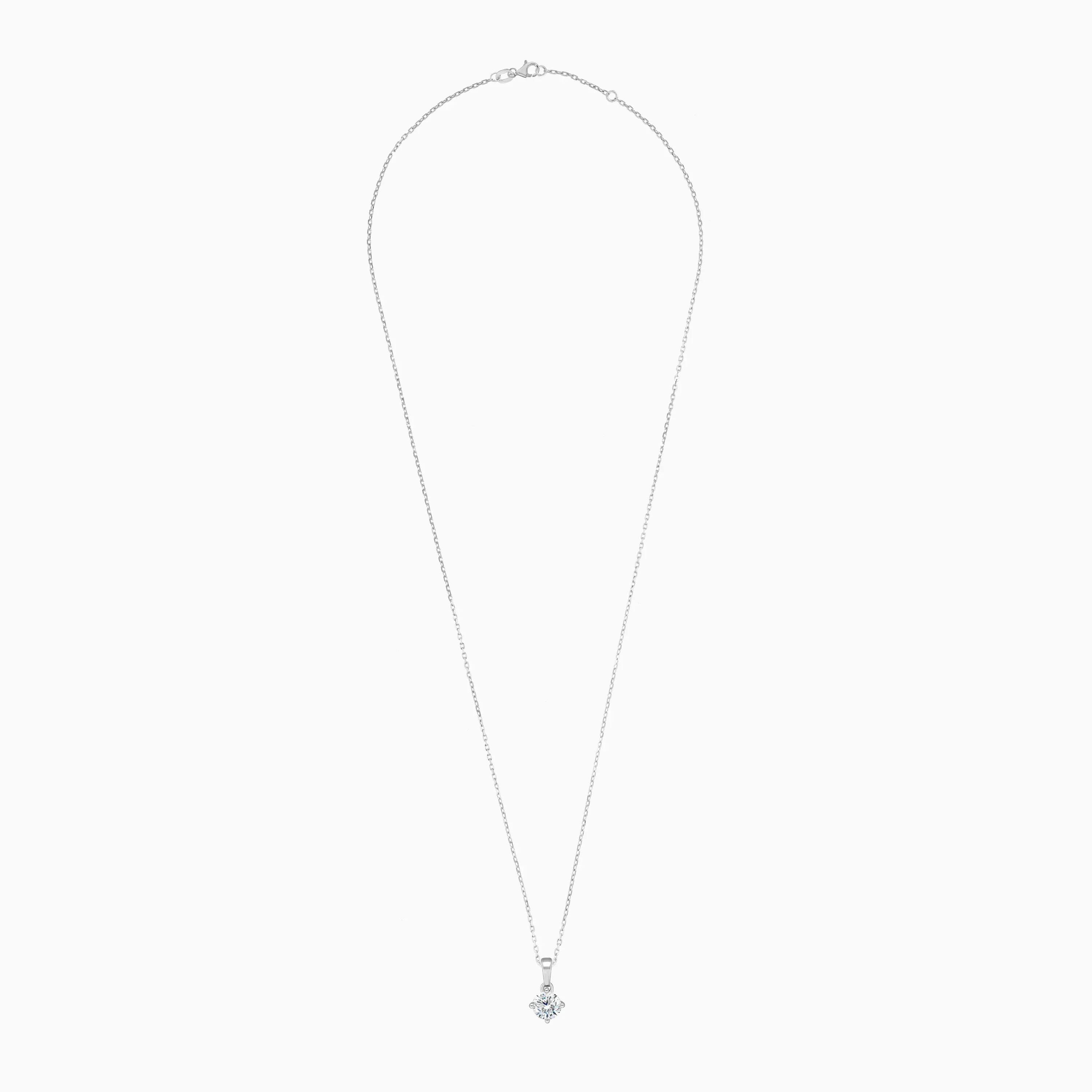 18K White Gold Pendant Necklace with Solitaire Diamond – Solitaire Collection - Image 2