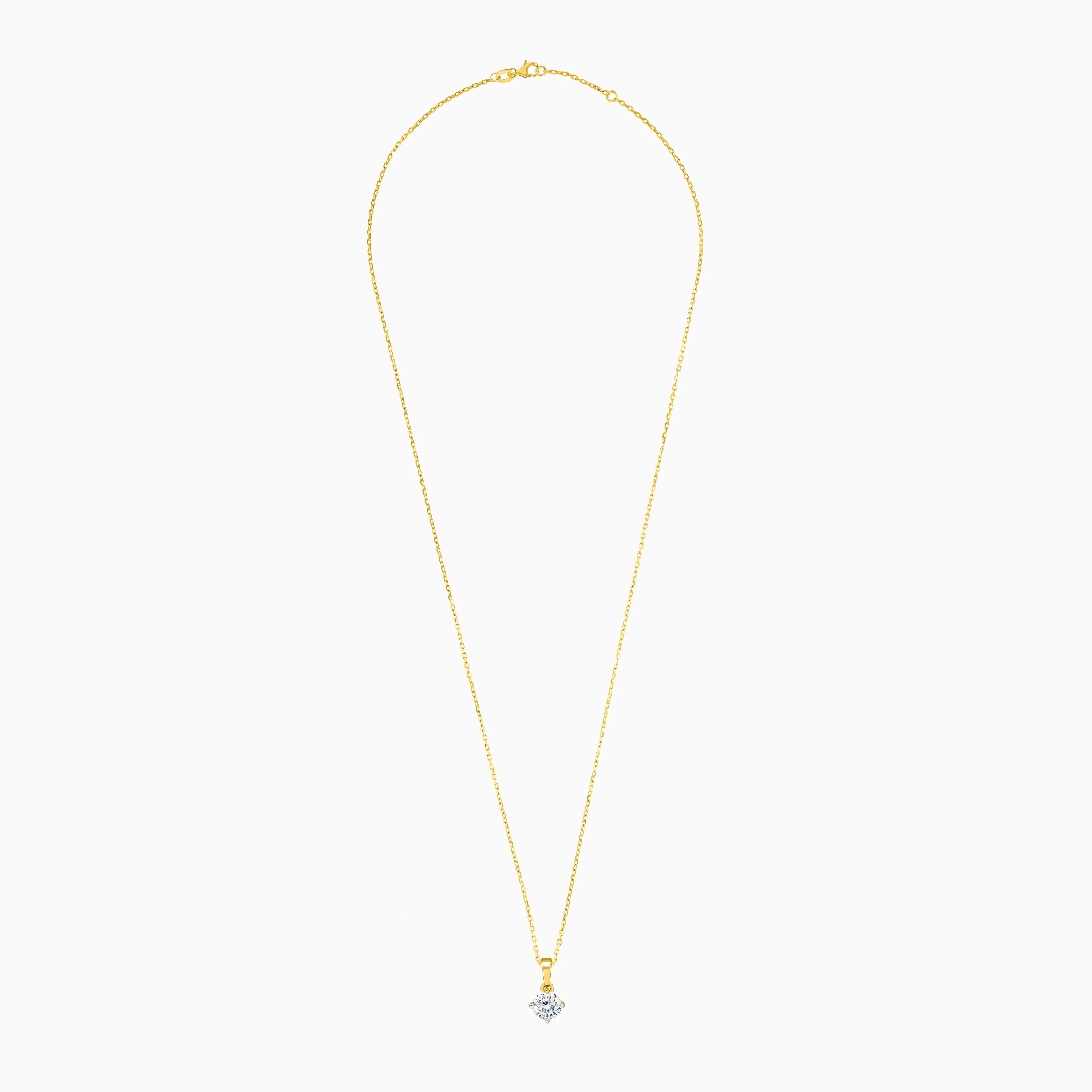 18K Yellow Gold Pendant Necklace with Solitaire Diamond – Solitaire Collection - Image 2