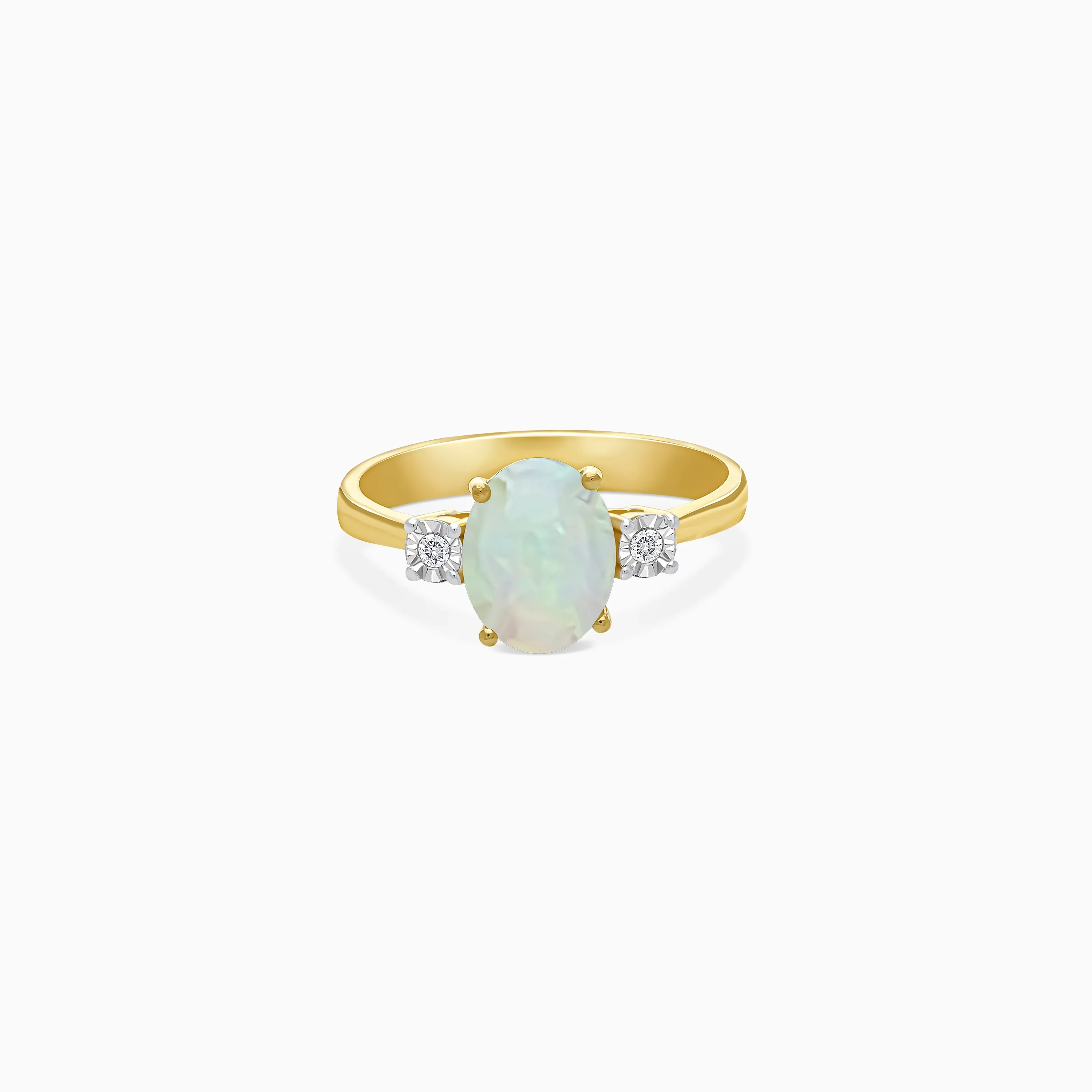 18k yellow gold ring decorated with Opal and natural diamonds | Colour classic collection - Image 3