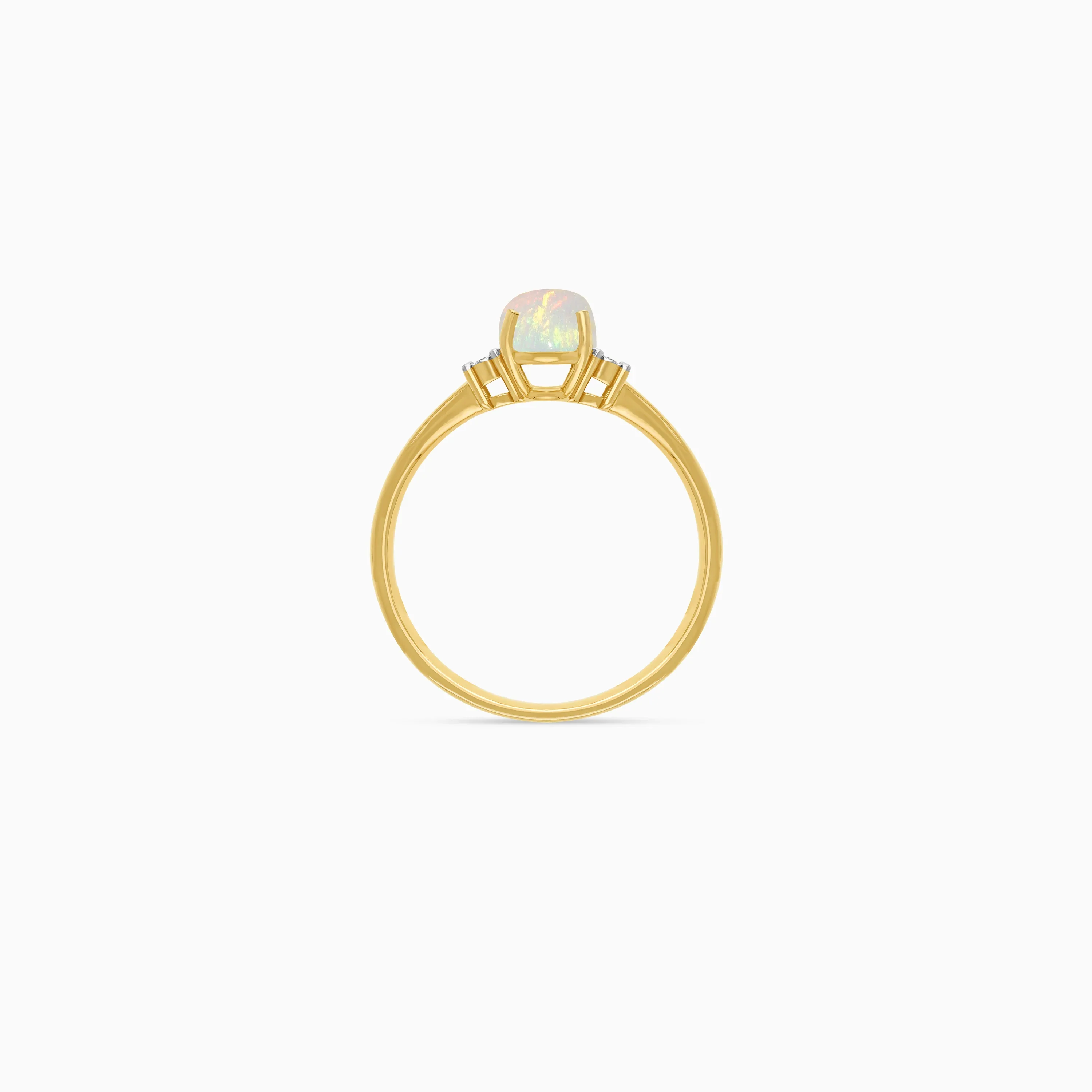 18k yellow gold ring decorated with Opal and natural diamonds | Colour classic collection - Image 4