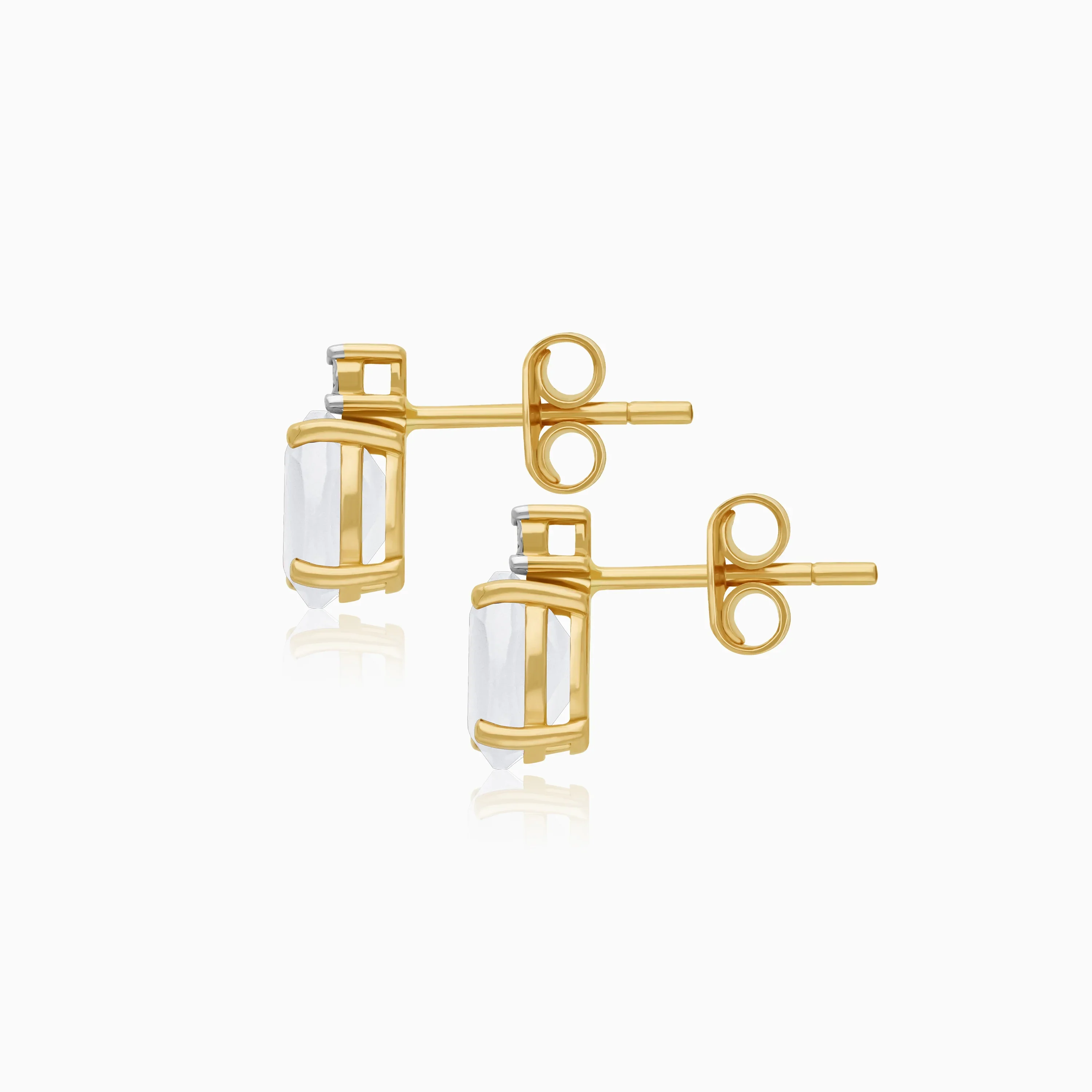 Chalcedony & Natural Diamond Earrings in 18k Yellow Gold | Colour Classic - Image 3