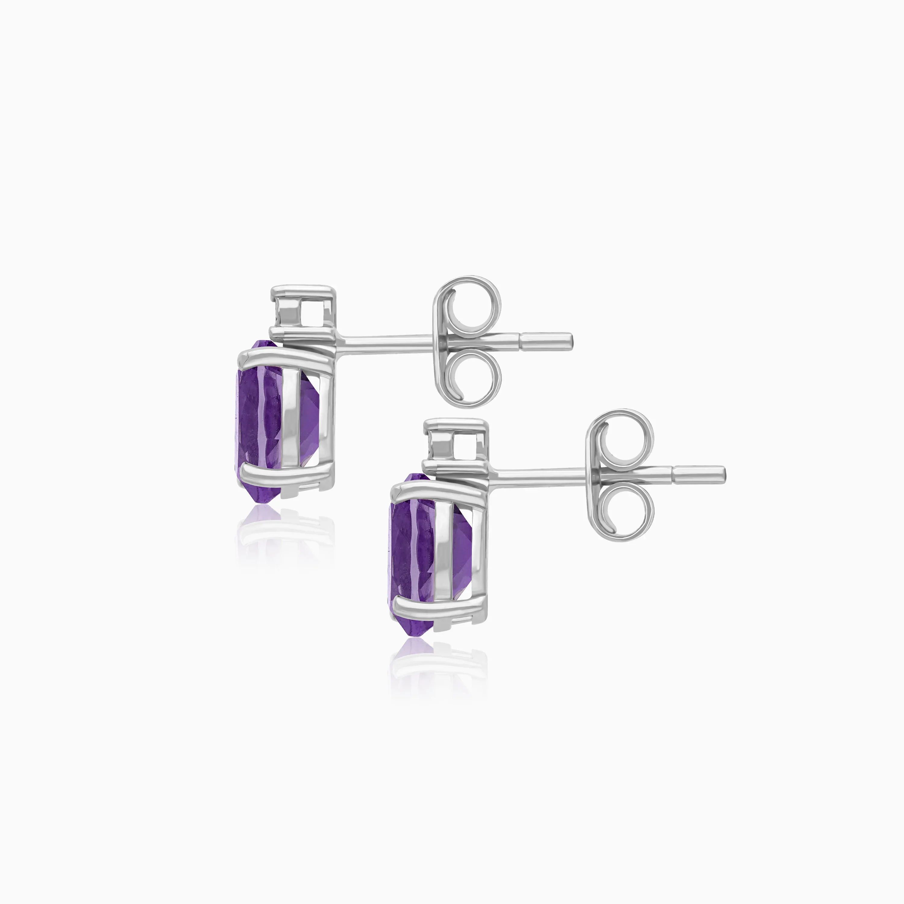 18K Gold Amethyst & Natural Diamonds earrings | colour classic - Image 4
