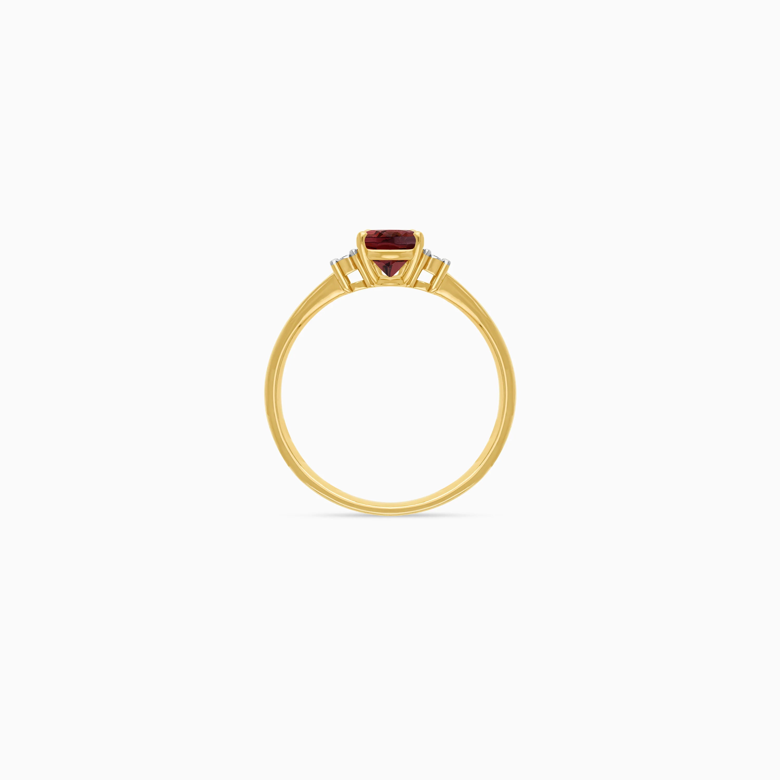 18k Yellow Gold Ring with Garnet & Natural Diamonds | Colour Classic Collection - Image 3