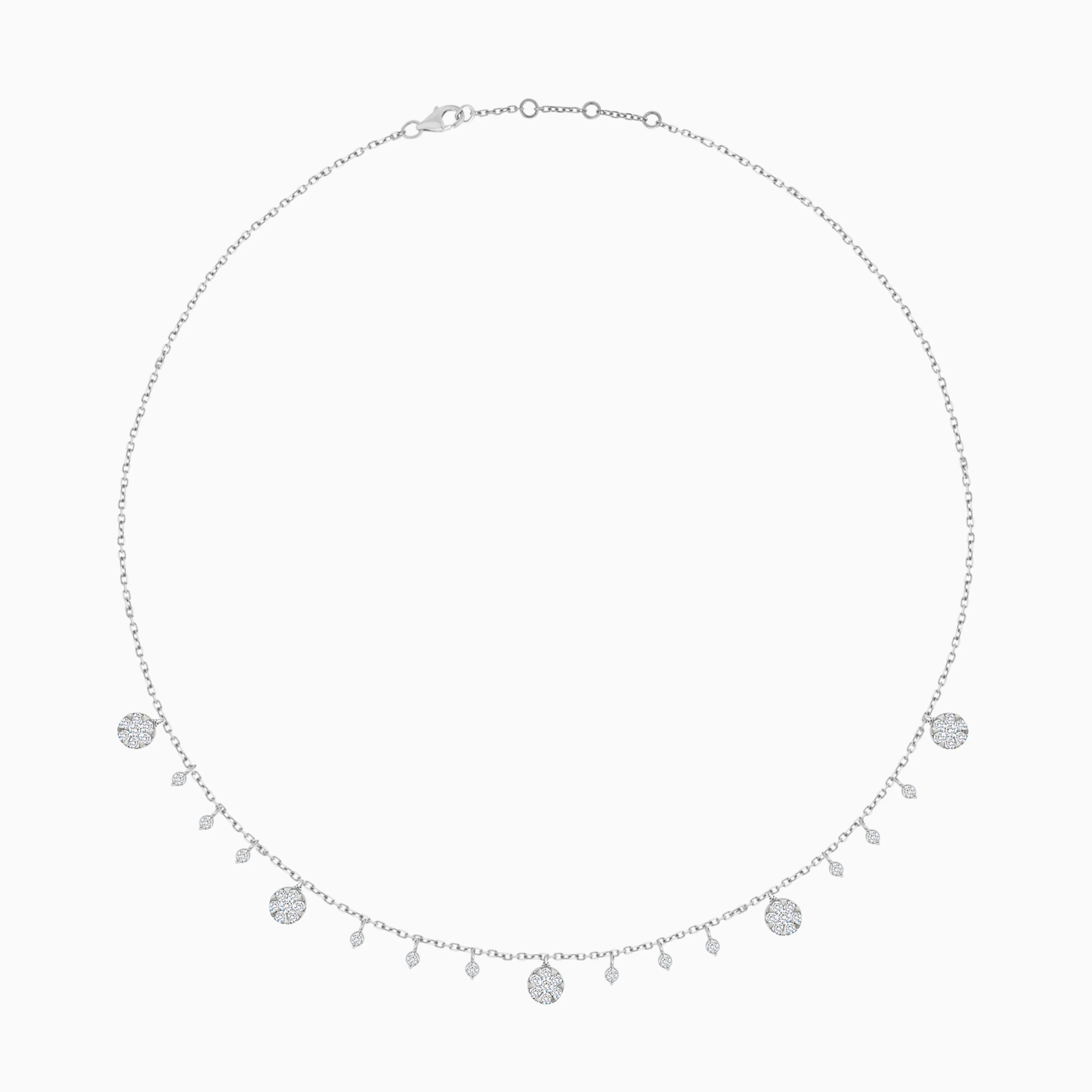 Trendy 18K White Gold Diamond Choker Necklace - Image 3