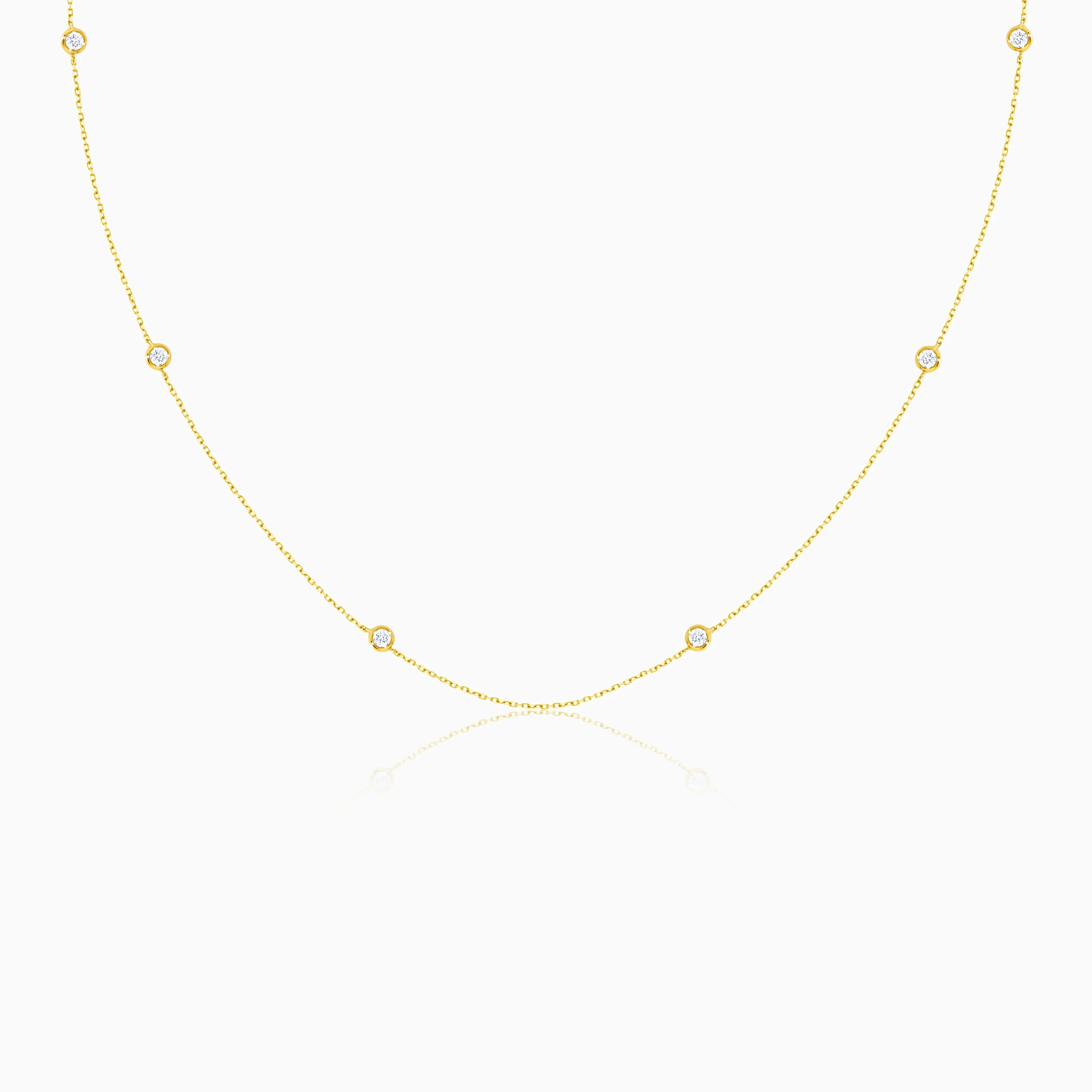Trendy 18K Yellow Gold Diamond Necklace - Image 3