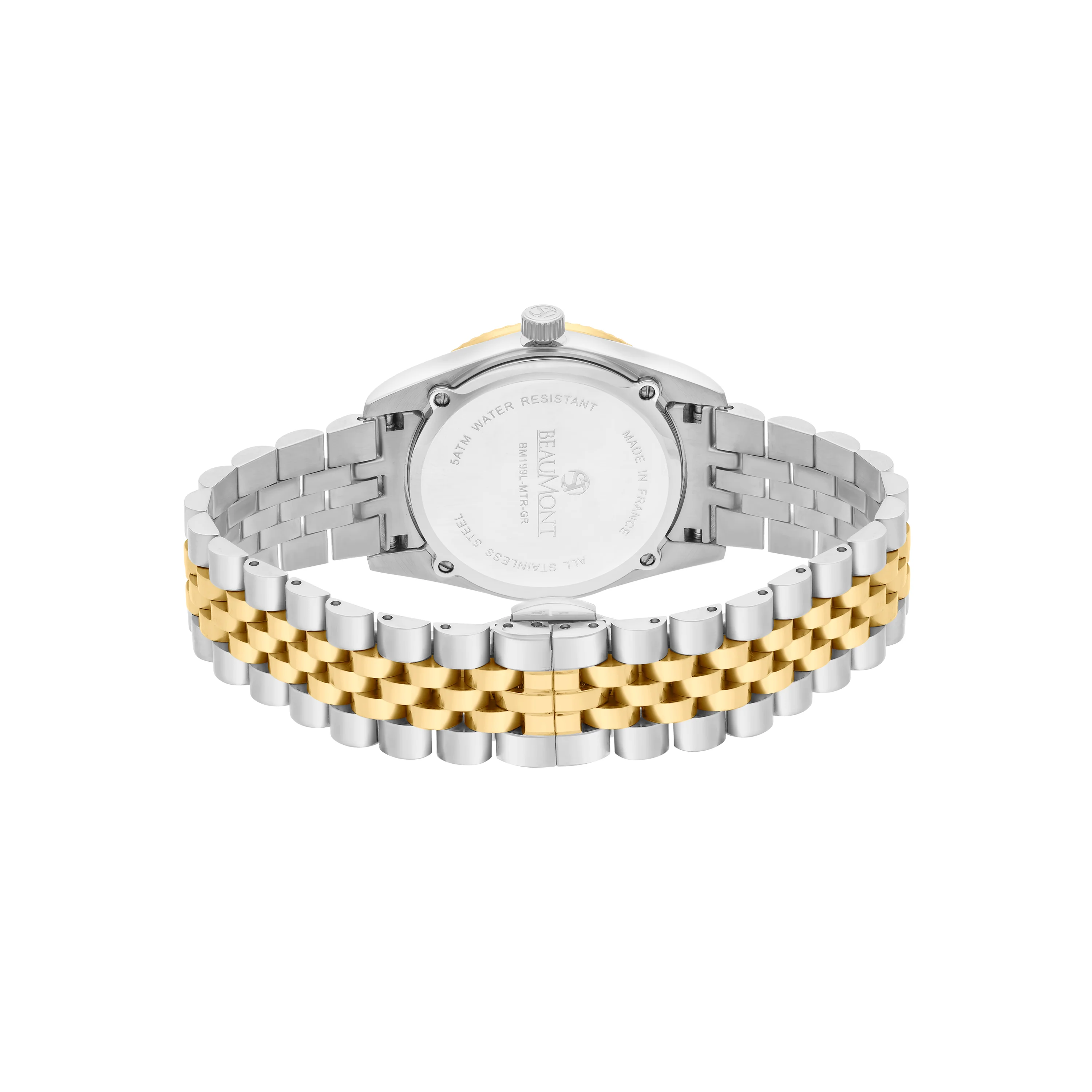 Two Tone - Gold & Green Quartz Beaumont Gents Watch - Image 3