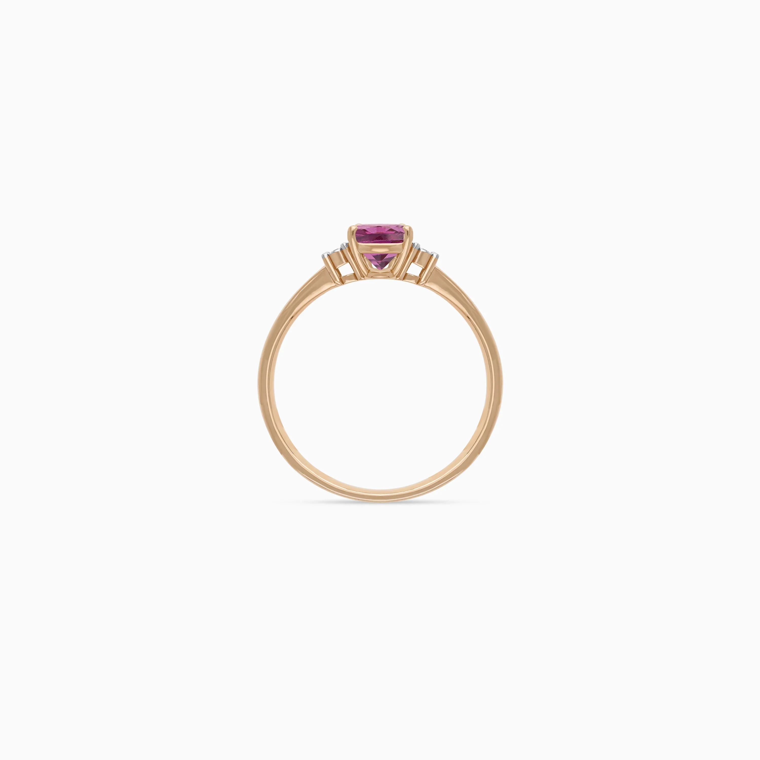 Unique Rhodolite Garnet & Natural Diamond Ring in 18k Rose Gold | Colour Classic Collection - Image 3