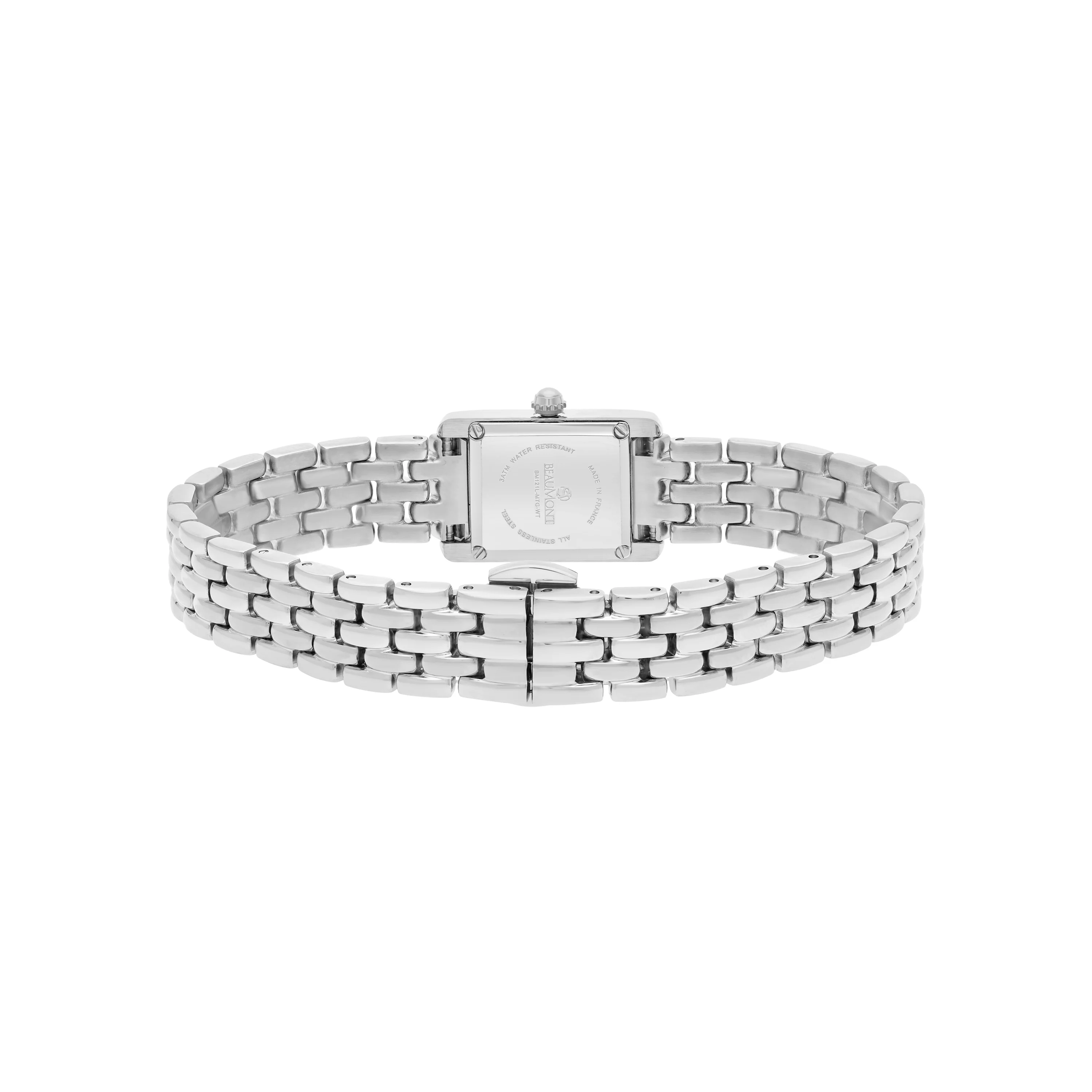 White Rectangle Quartz Beaumont Ladies Watch - Image 3