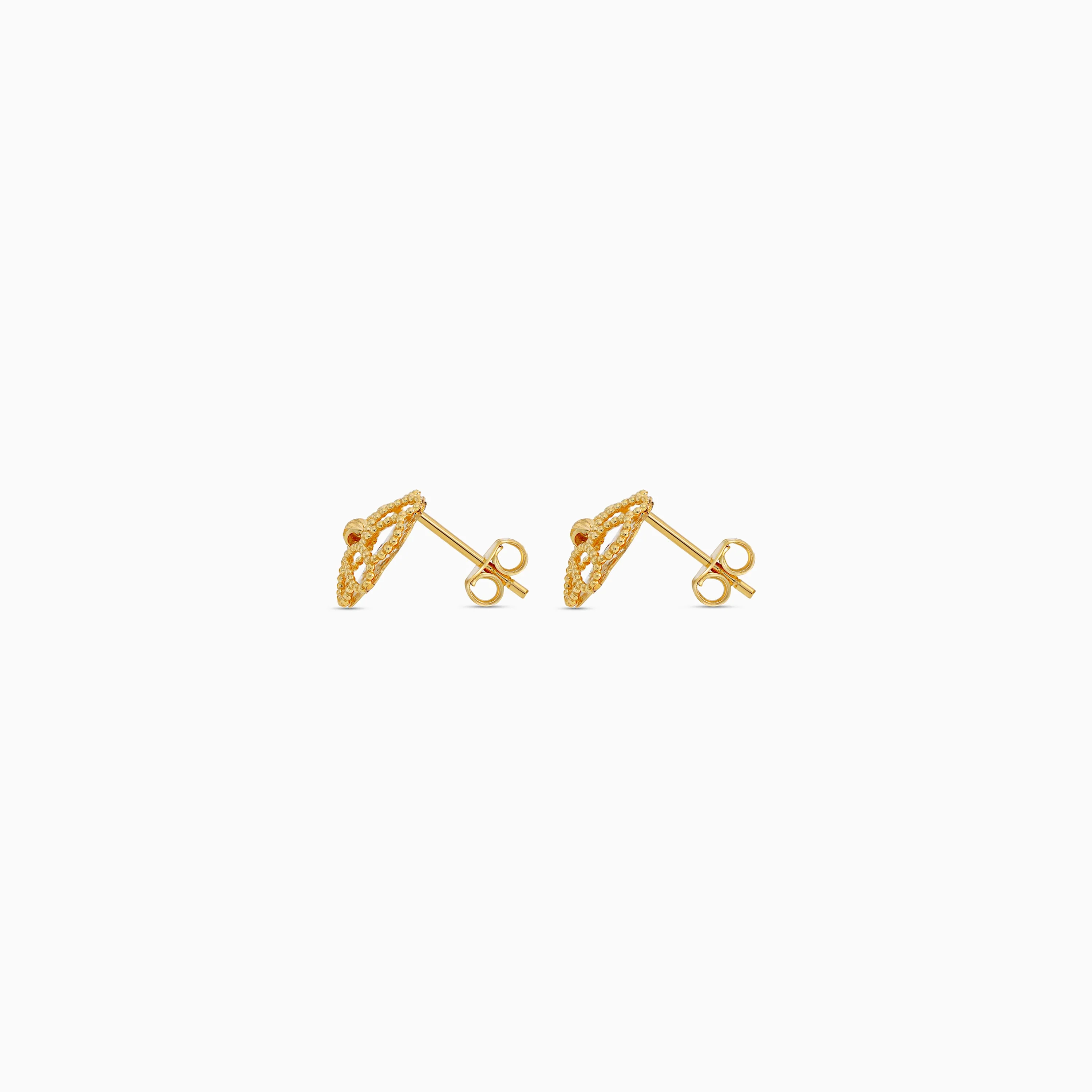 18k Yellow Gold Kids Flower Earrings | Farfalla Gold Kids Collection - Image 3