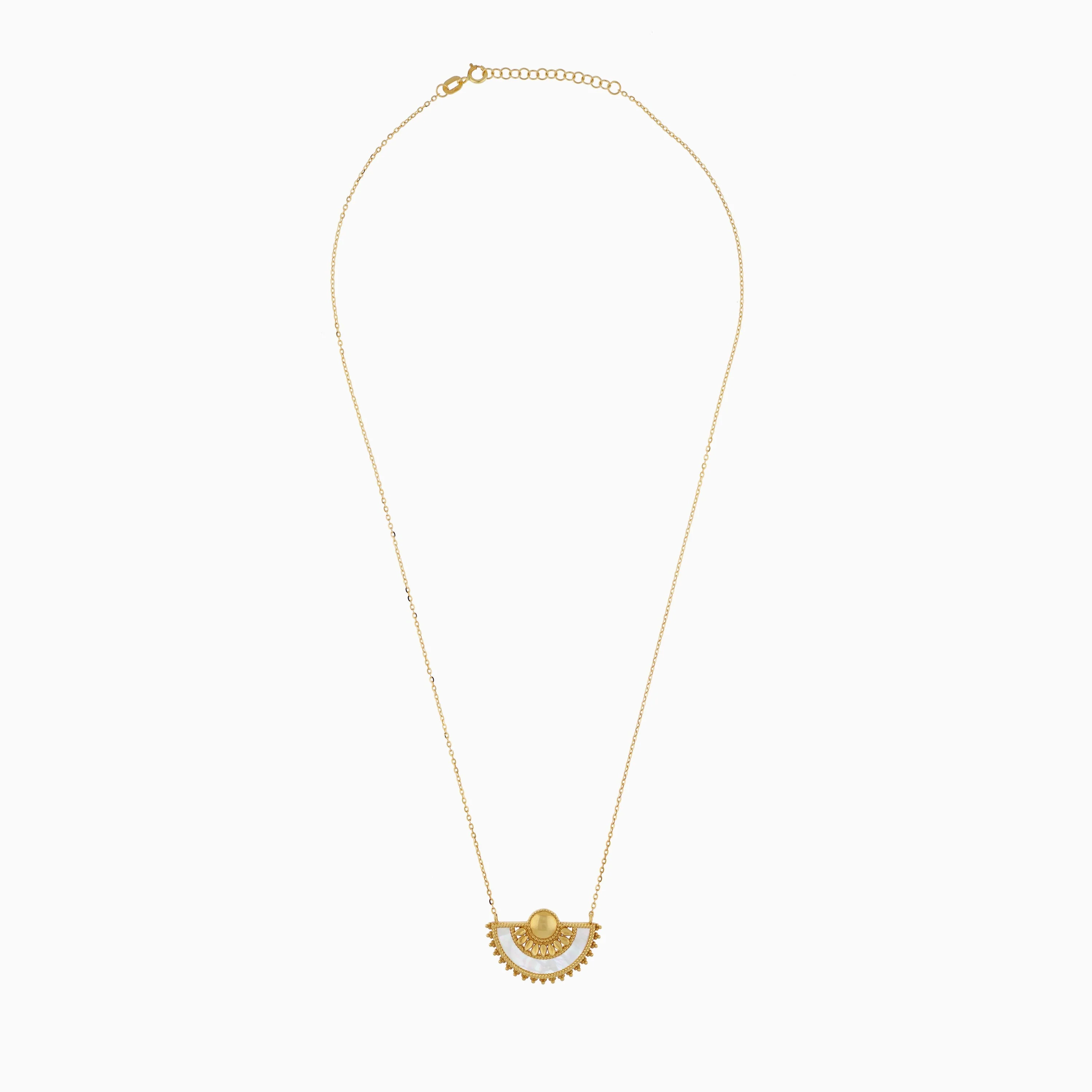 18k Yellow Gold Mother of Pearl Necklace | Shnaf Collection - Image 3